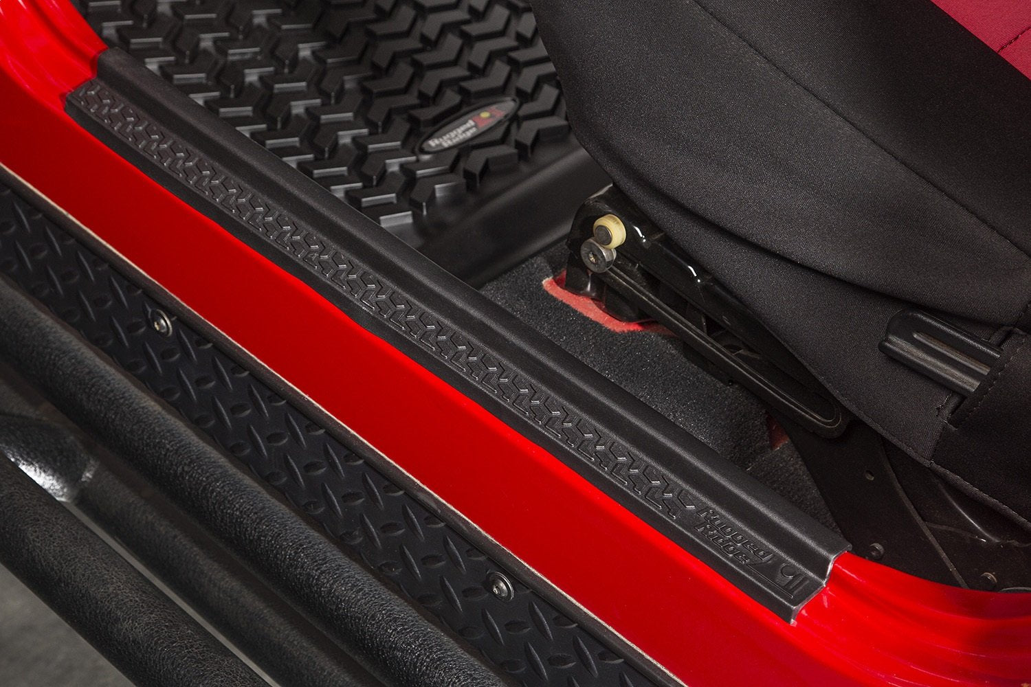 Rugged Ridge All-Terrain Entry Guards For Jeep Wrangler Tj/Lj | 2-Piece Set, No Drill | Black Thermoplastic | 11216.22 | Fits 19