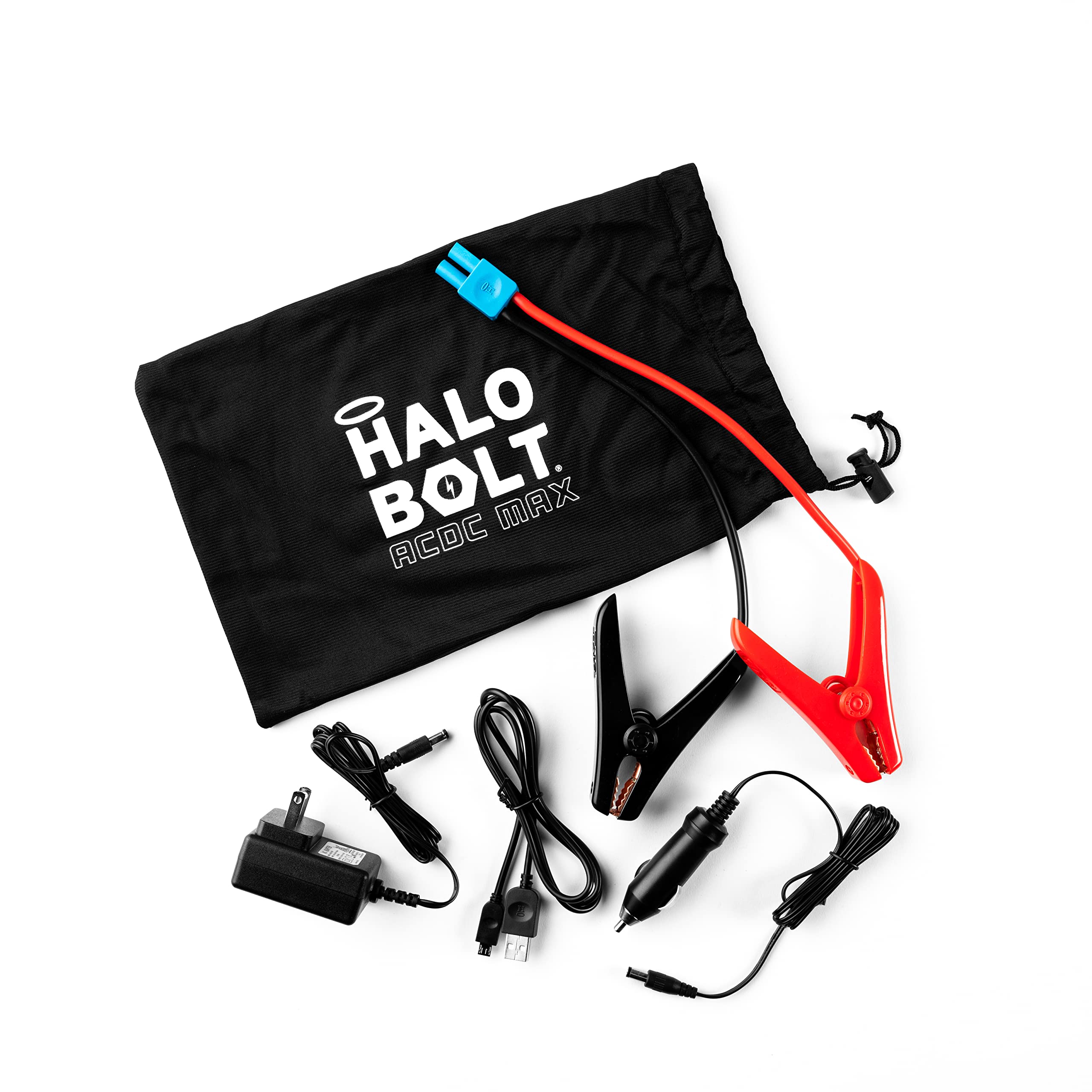 Halo Bolt ACDC Max 55500 mWh Portable Charger & Car Jump Starter - Platinum, Model 801108062, with LCD Display & Flood Light