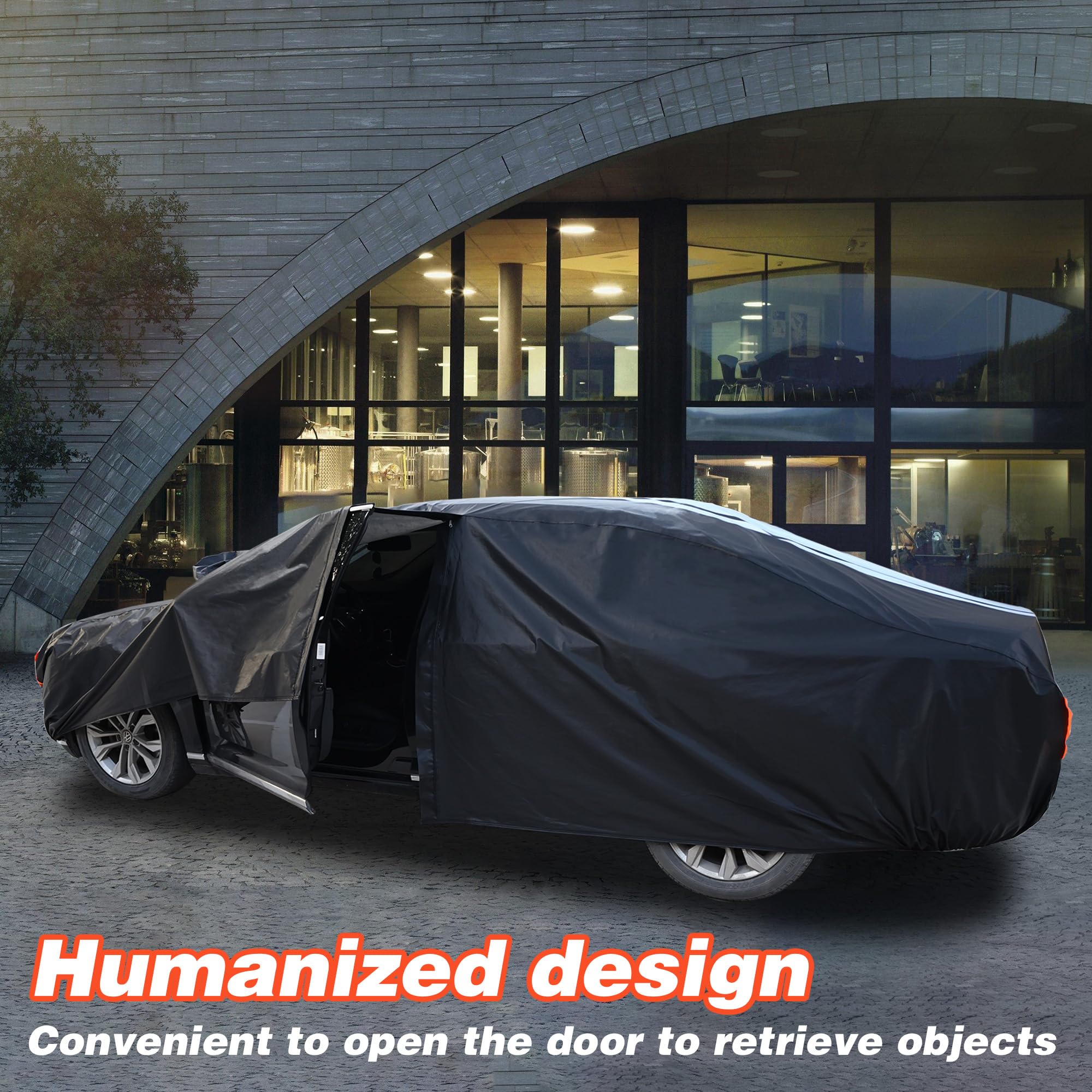[2025 Upgrade] 10-Layer Waterproof Car Cover. See Vehicle Size-Chart for Accurate Fit. All Weather Full Outdoor Covers. Ford Mus