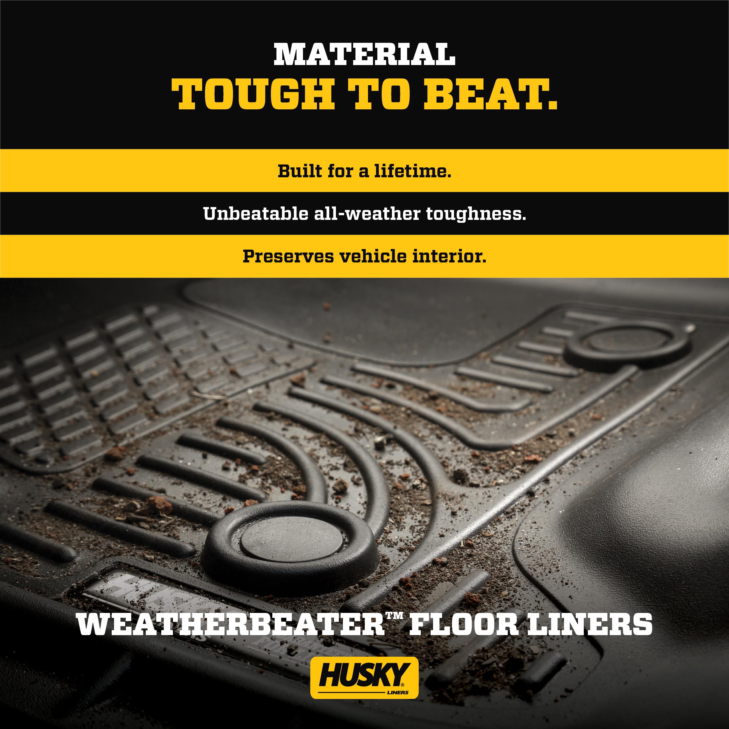 Husky Liners Weatherbeater Floor Mats | Fits 2019 - 2024 Ram 1500 (Classic Body), 2009 - 2018 Ram 1500 Crew Cab, 2010 - 2024 Ram