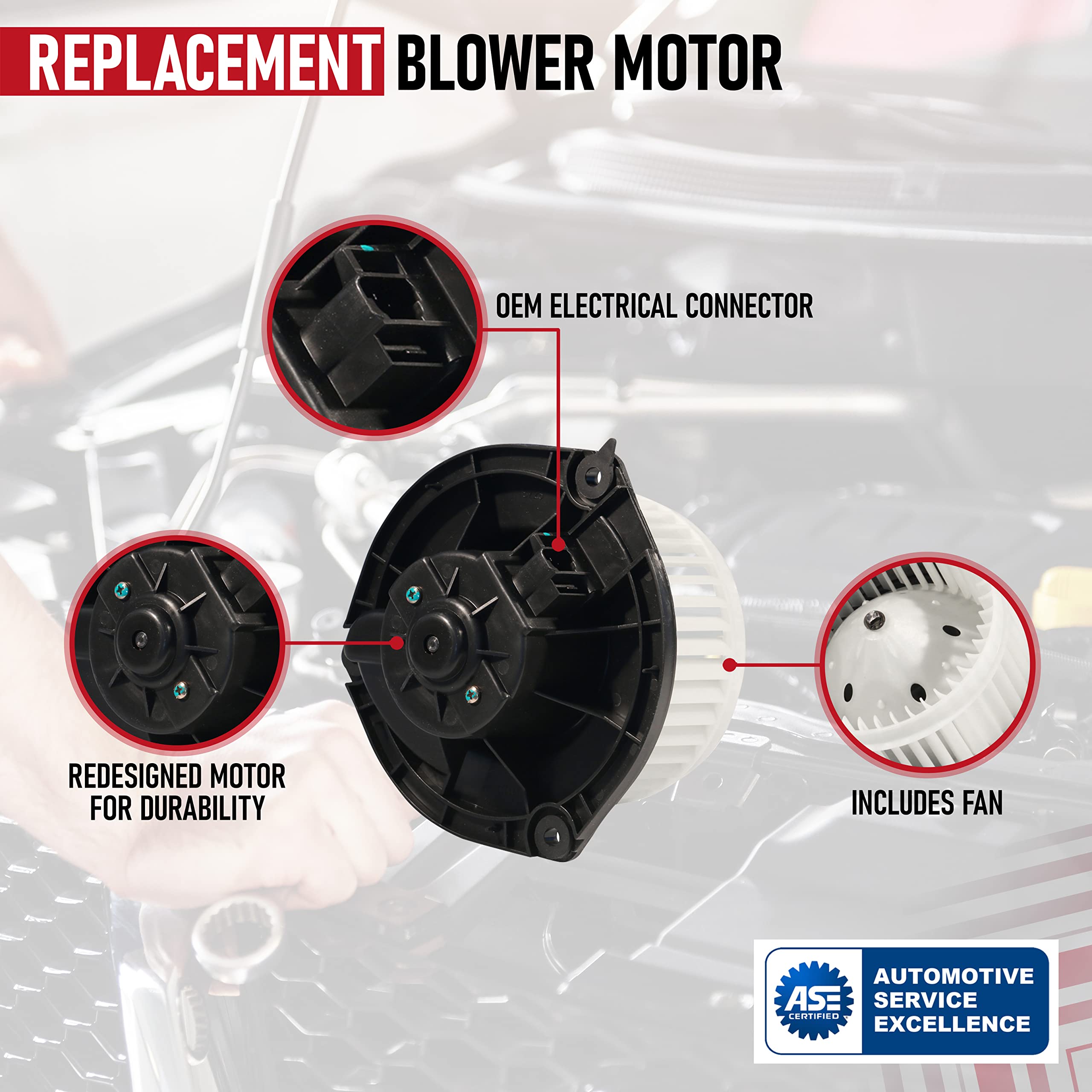Ac Blower Motor With Fan - Replaces 22754990, 15850268, 19153333 - Compatible With Chevy, Pontiac & Buick Vehicles - 2004-2016 I