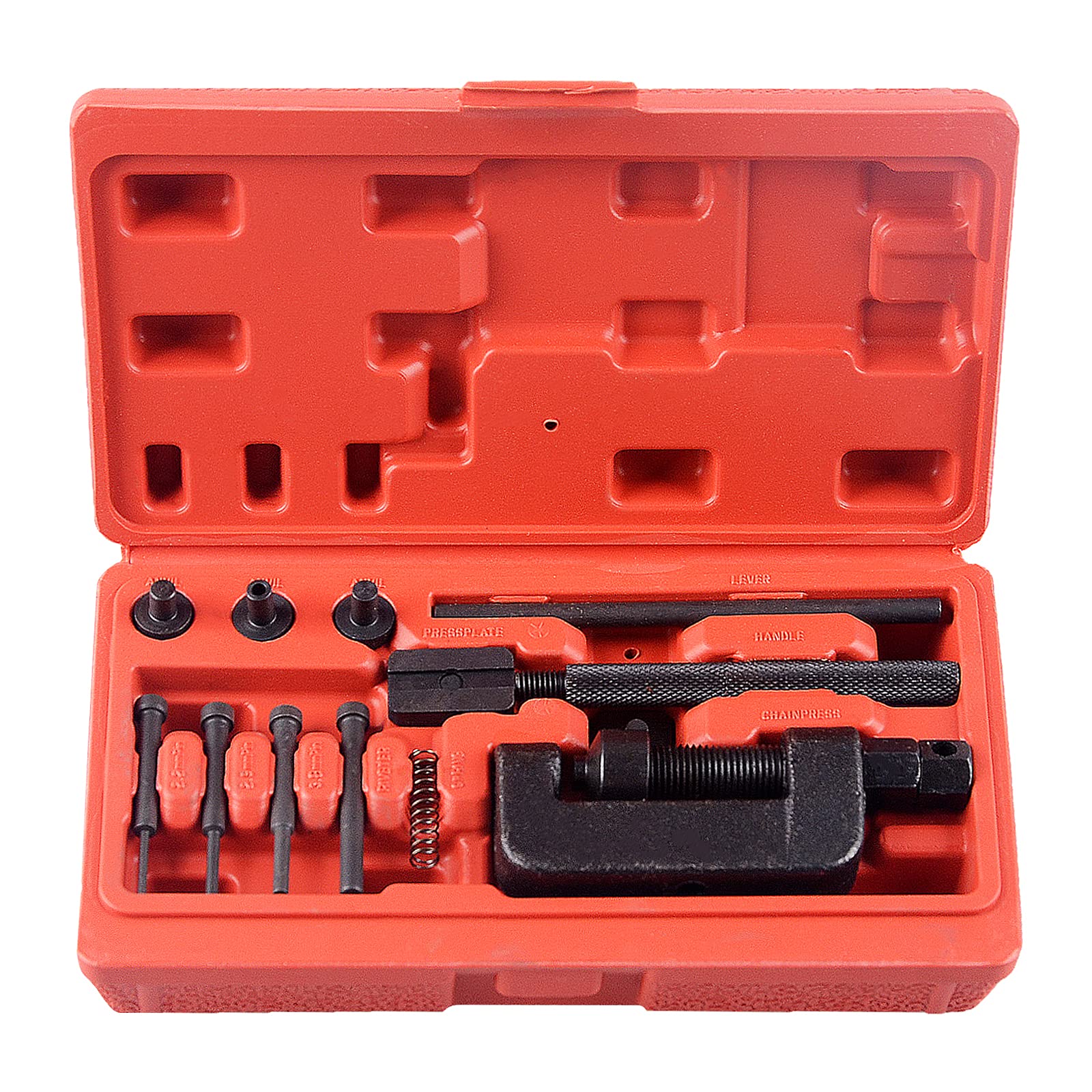 13 pcs Motorcycle chain Breaker Set,chain Removal Tool chain cutter and Riveter Kit for cam and 25 to 630 chains