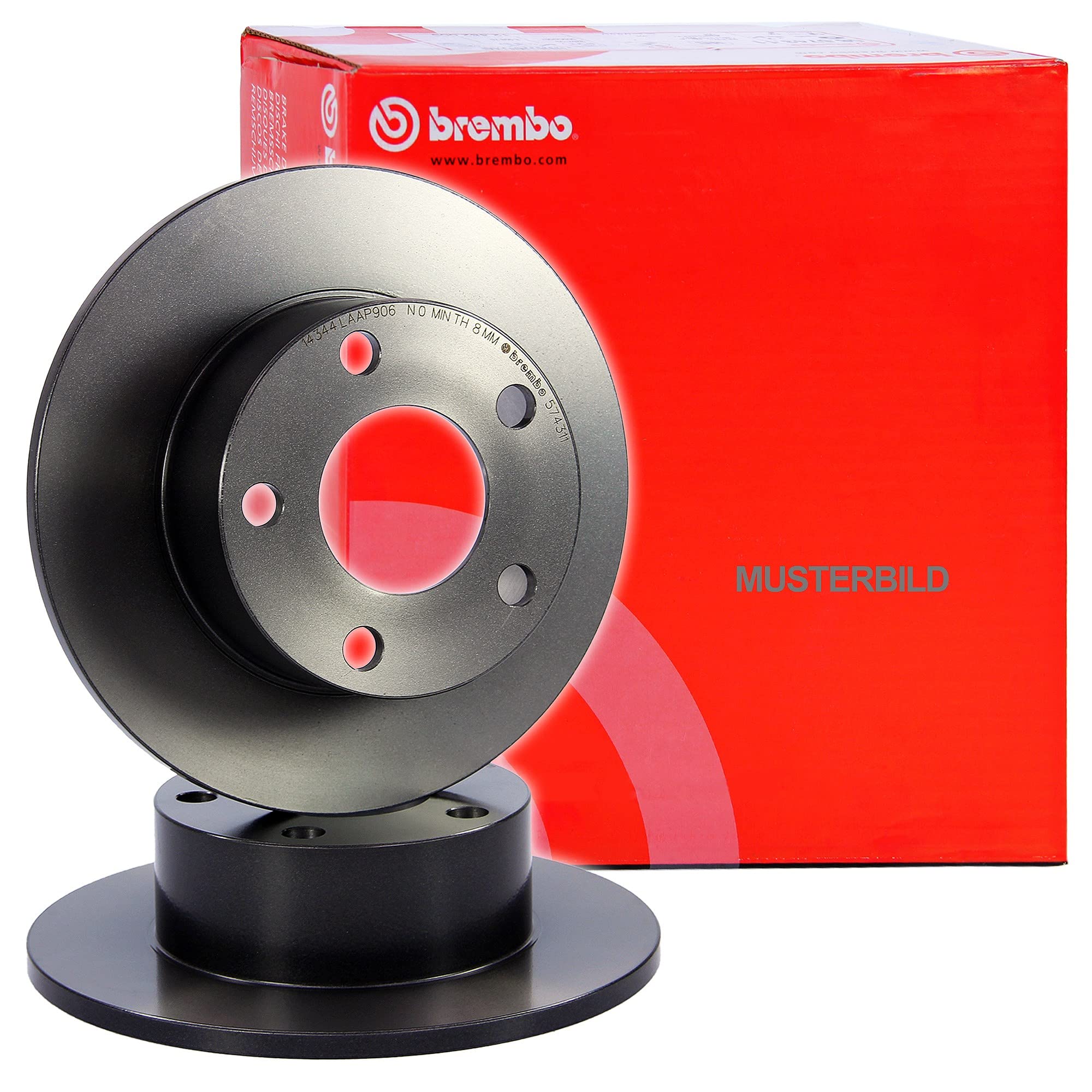 Brembo 08.7165.11 UV Coated solid Rear Brake Rotor AUDI/SEAT/SKODA/SKODA (SVW)/VW/VW (FAW)/VW (SVW)/ZHONGHUA (BRILLIANCE) OE# 1J