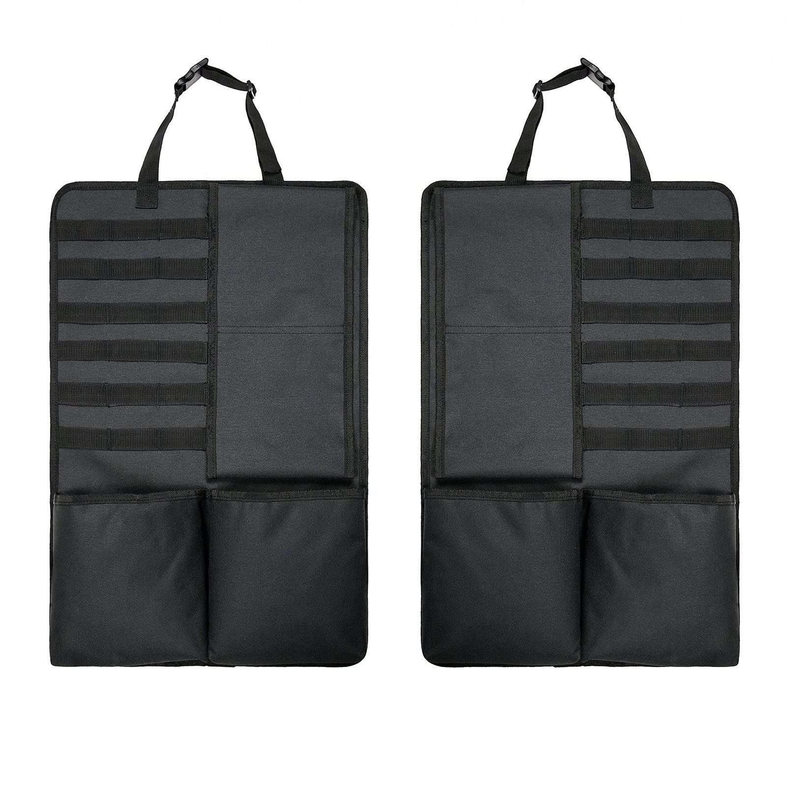 Car Seat Back Organizer Bag Hanging Bag Storage Bag Holder Rack with Molle Straps Molle Vehicle Panel Pockets Universal Huaishu