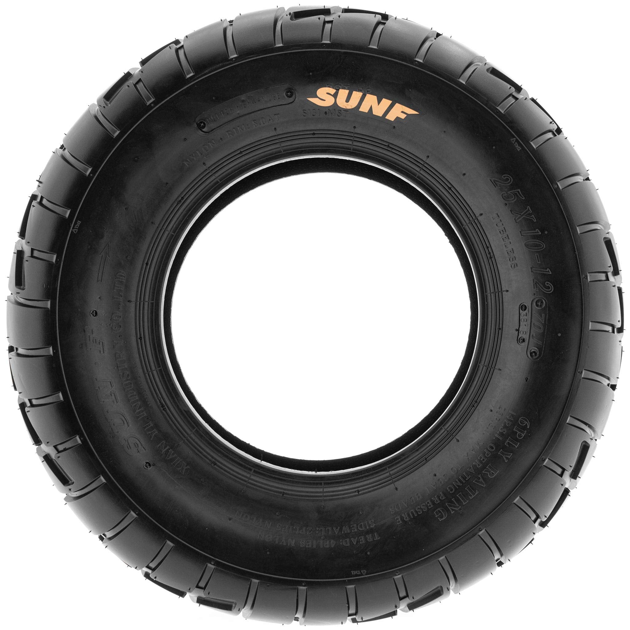 SunF A021 25x10-12 replacement ATV UTV Dirt Track & Flat Track Tire, 6 PR, Tubeless