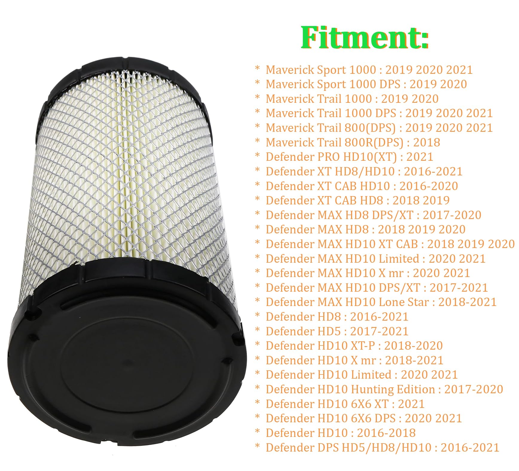 JEENDA Air Filter 715900394 Compatible with Can Am Defender HD5 HD8 HD10 Defender Max HD8 HD10 Maverick Trail 800R Maverick Trai