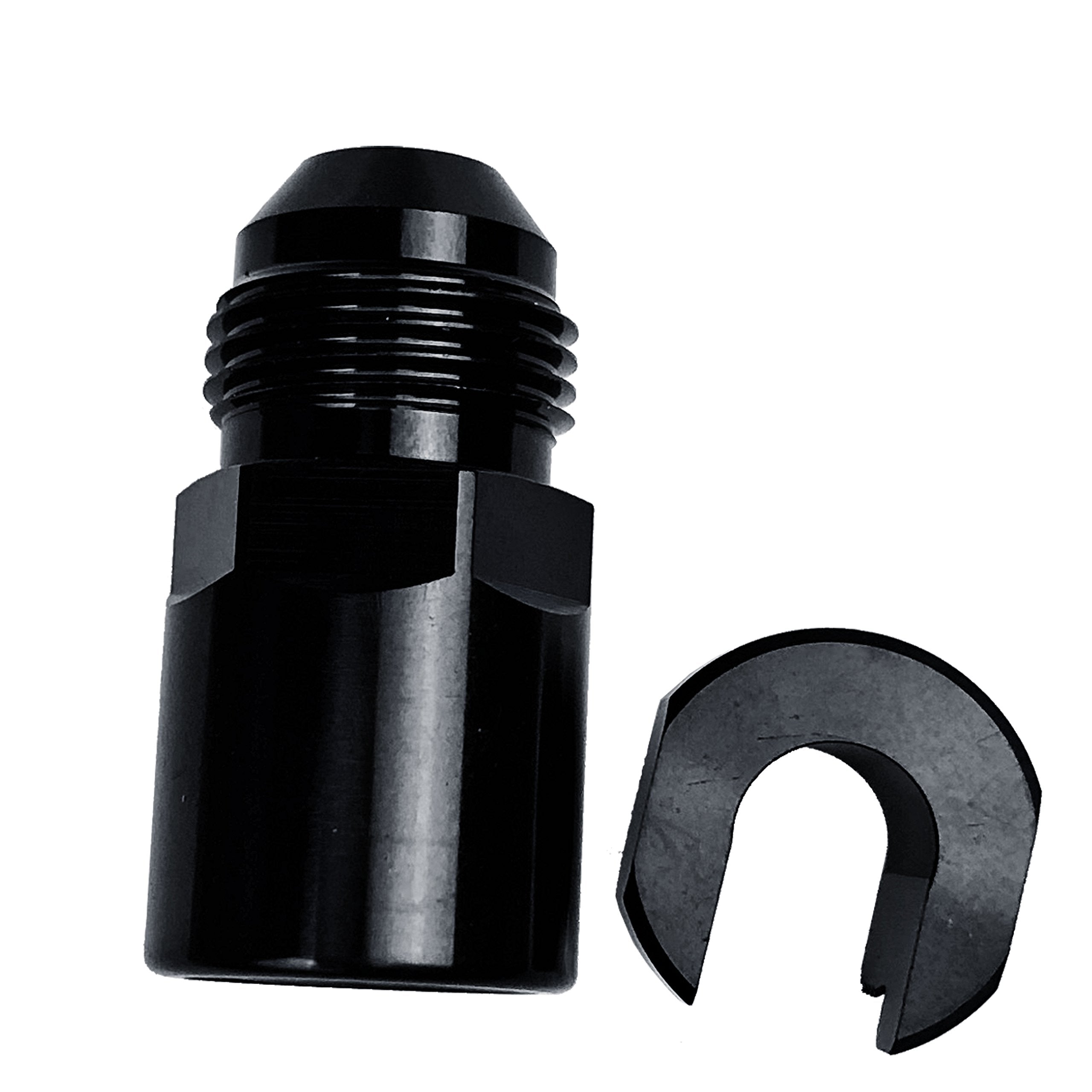 Fuel Adapter 6An Male To 5/16 Sae Quick Disconnect Female Push On Efi Hose Fitting Aluminum Black