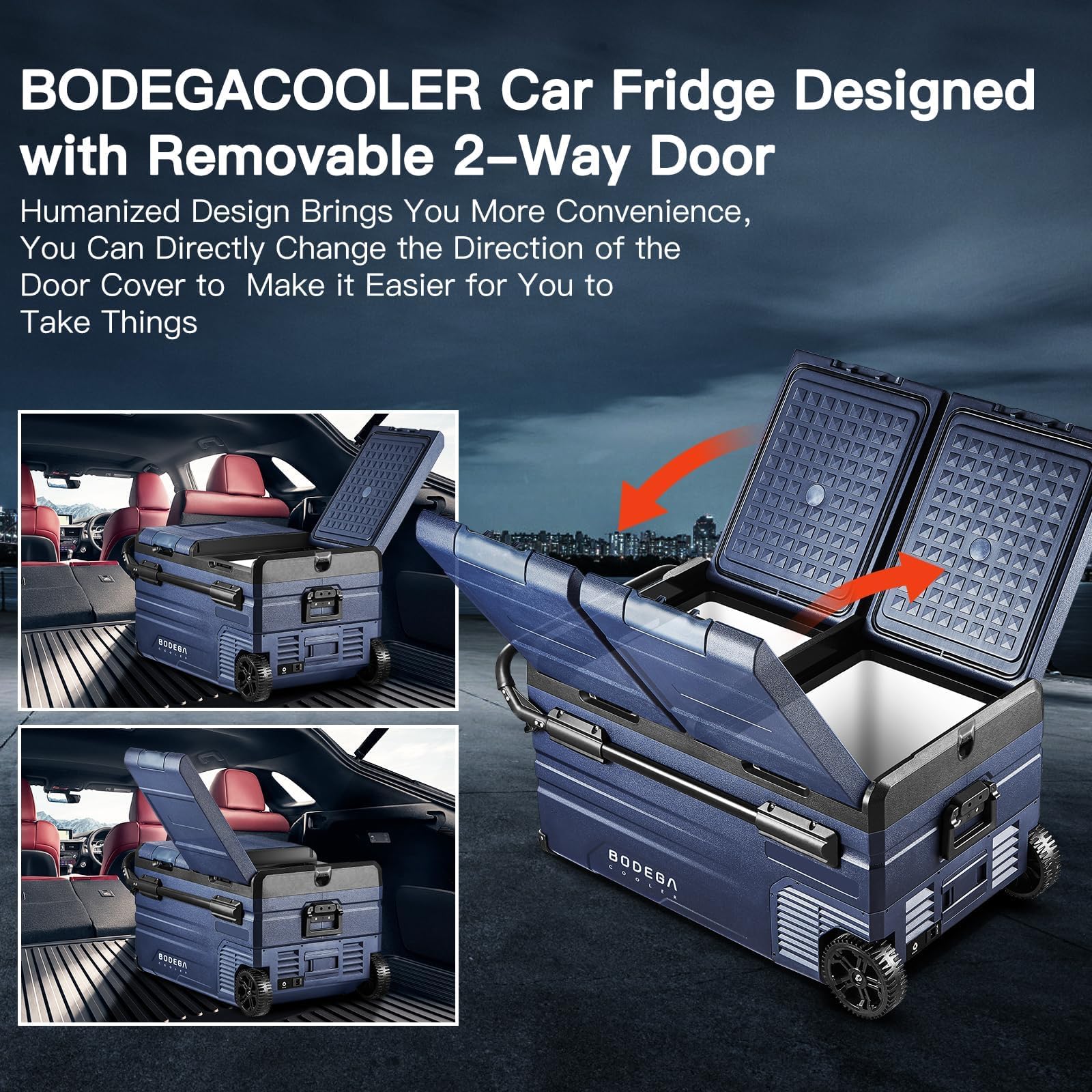Bodegacooler 12 Volt Car Refrigerator, Portable Freezer, Car Fridge Dual Zone Wifi App Control, 80 Quart(75L) -4?-68?Car Cooler,