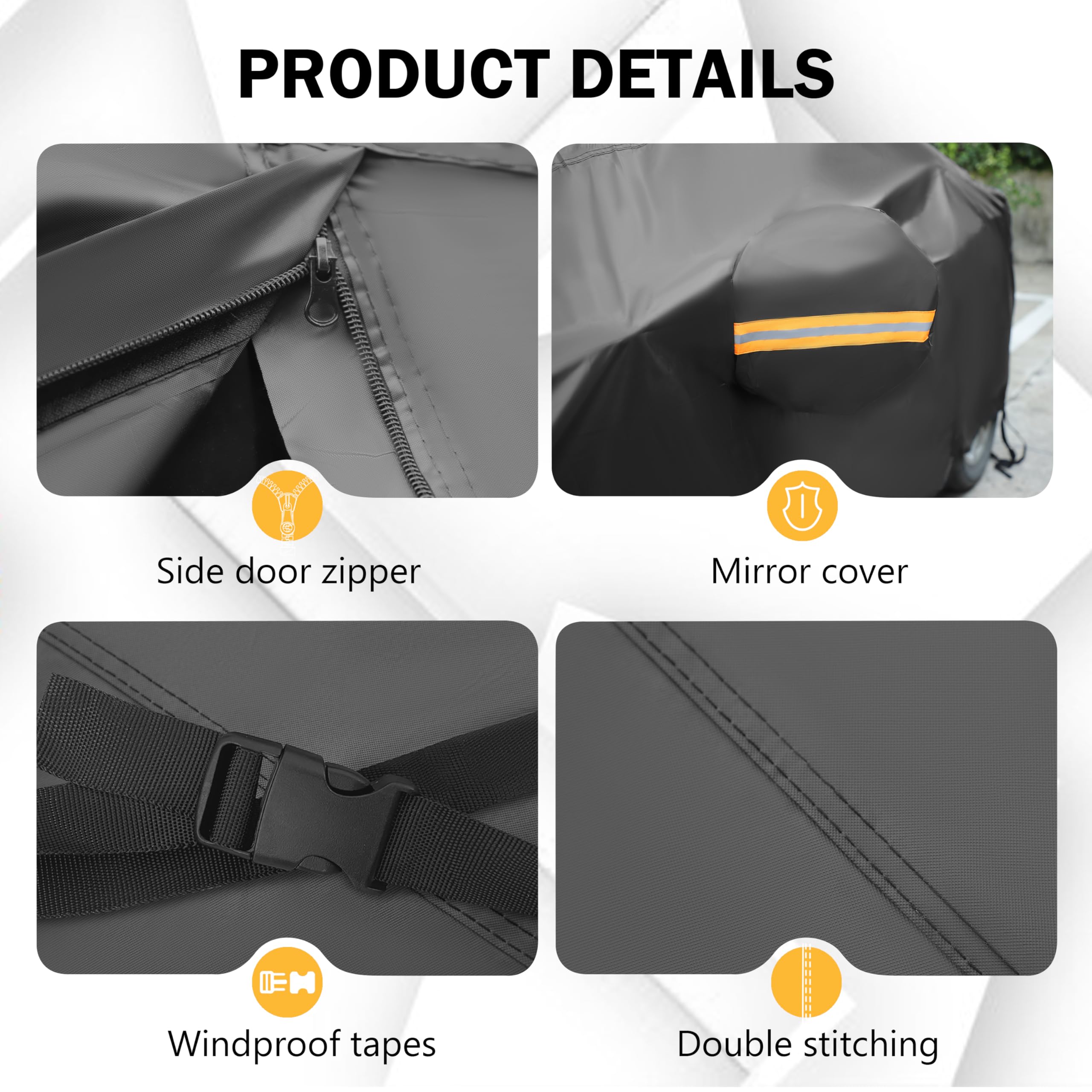 Mornyray Compatible With Chevy Camaro,Car Cover Outdoor Waterproof Sun Rain Snow Hail Protection With Driver Door Zipper (Black,