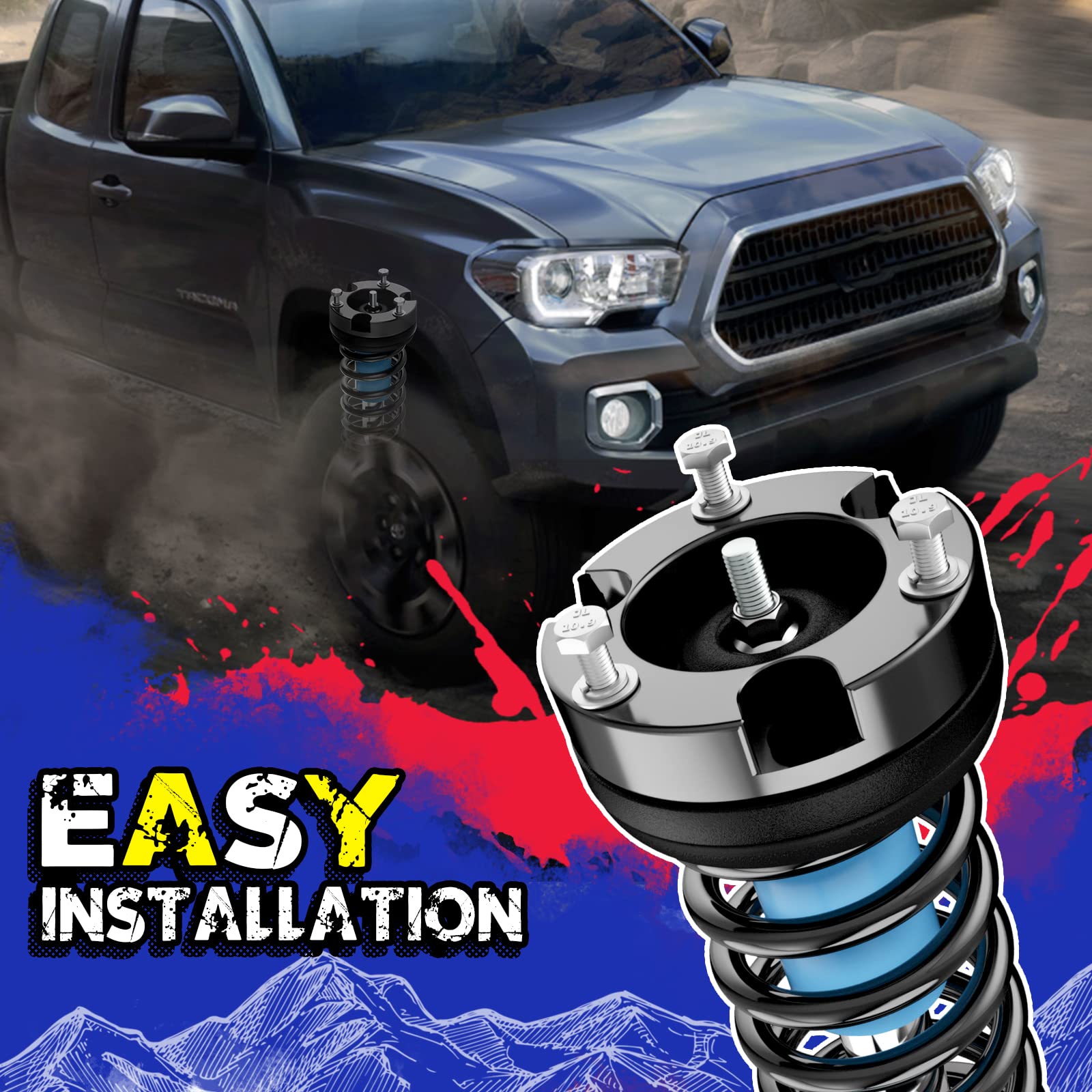 Ksp Tundra Lift Kit Front 2'' Aircraft Billet Strut Spacers Leveling Lift Kit Fit For Tundra 2Wd 2X2 4Wd 4X4 1999-2006