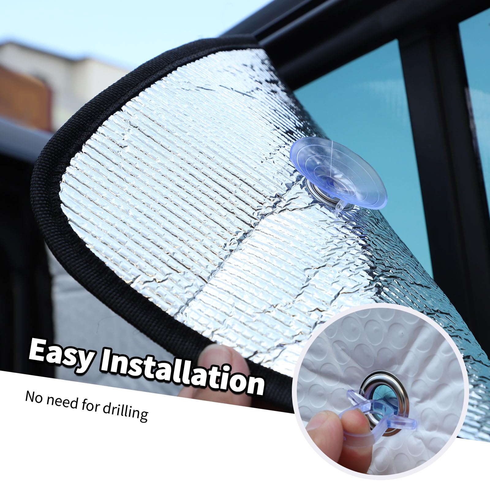 Jimen Windshield Sunshades Compatible With Jeep Wrangler Jl & Unlimited 4 Door 2018-2023, 8Pcs Window Visor Shades For Car Side