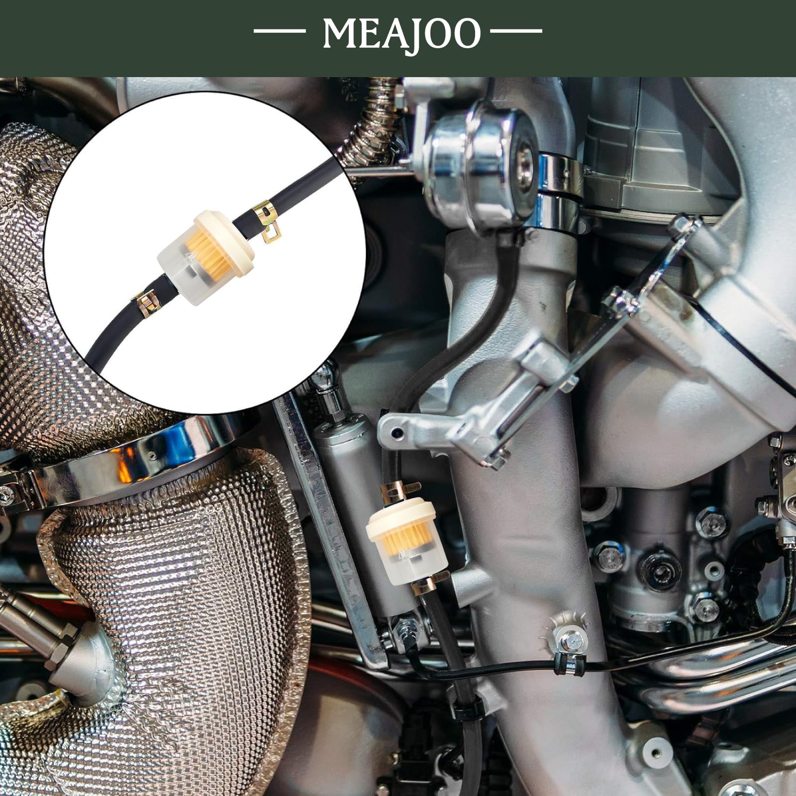 MEAJOO 10PCS 3/16 5mm-6mm Gas Inline Fuel Filter, with magnet, Fit for ATV Scooter Moped Go Kart Dirt Bikes Snowblower Motorcy