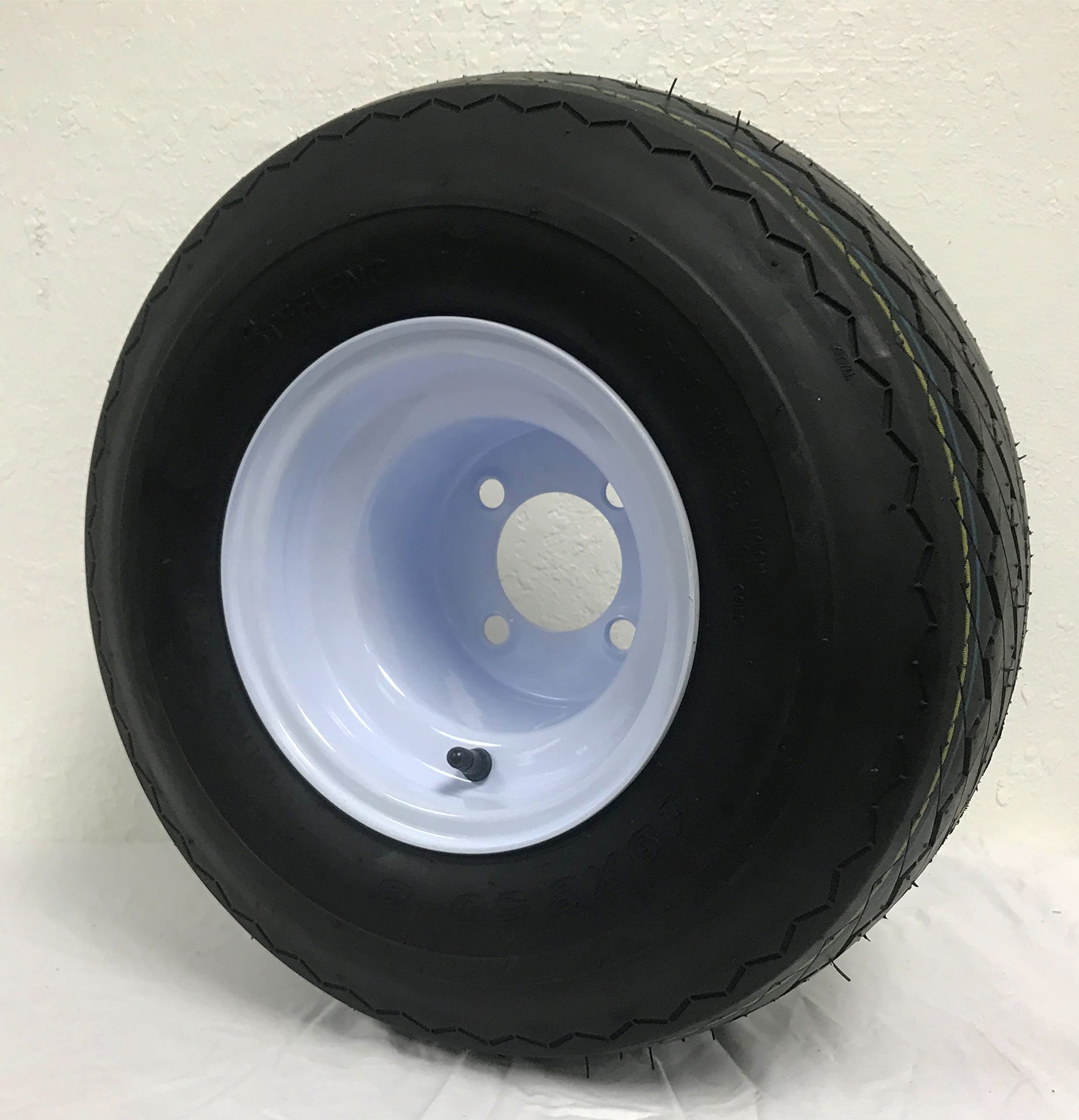 18X8.5-8 Oem Golf Cart Wheels And White Steel Tires Combo - Set Of 4