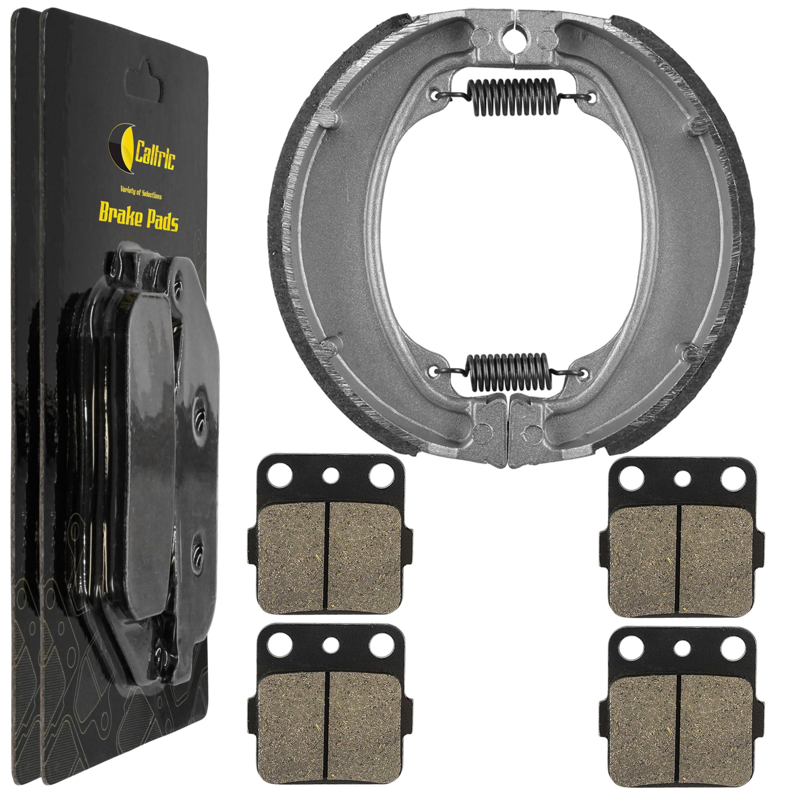Caltric Front Brake Pads & Rear Brake Shoes Compatible with Honda Trx250Ex Trx-250Ex Sportrax 250 250Ex 2001-2008 New
