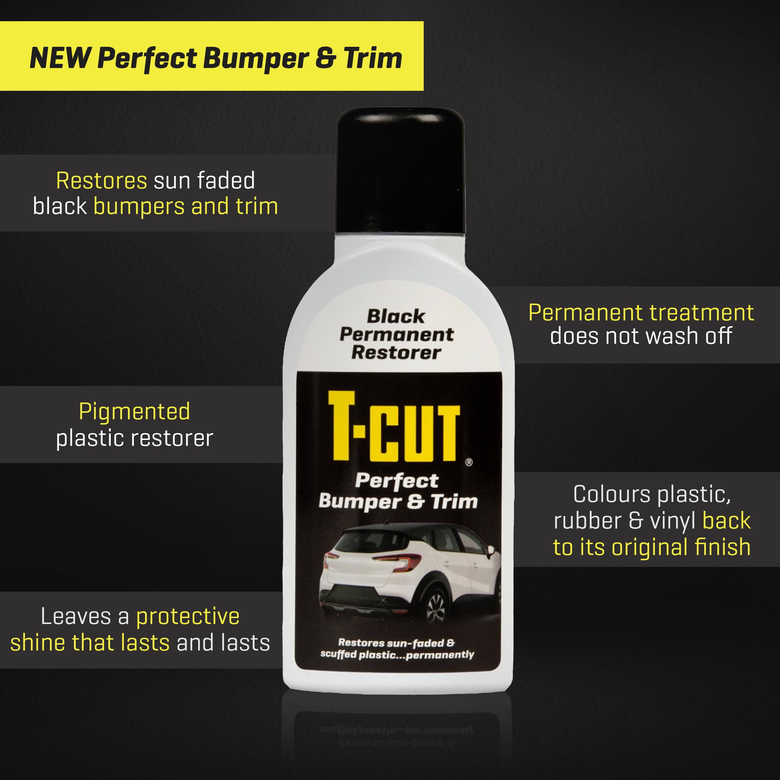 T-Cut Perfect Bumper & Trim Restorer, Black, 11.83 fl oz, Plastic, Model TBB350