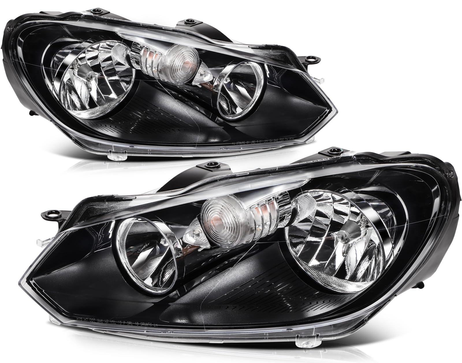 LBRST Headlight assembly Fit For Volkswagen For Golf 2010-2014 For Volkswagen For GTI 2010-2014 Black Housing Crystal Clear Lens