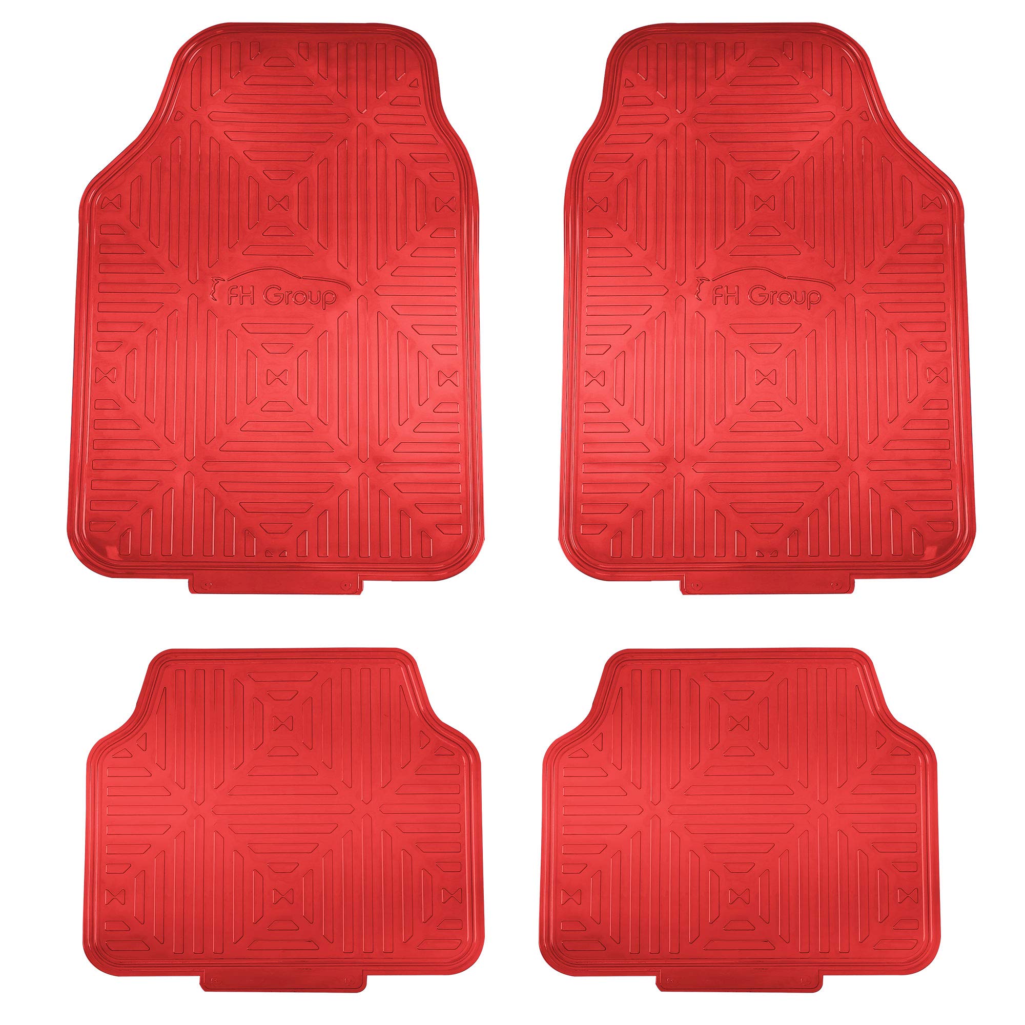 Fh Group Automotive Floor Mats - Heavy-Duty Metallic Rubber Floor Mats For Cars, Universal Fit Full Set, Climaproof Floor Mats, 