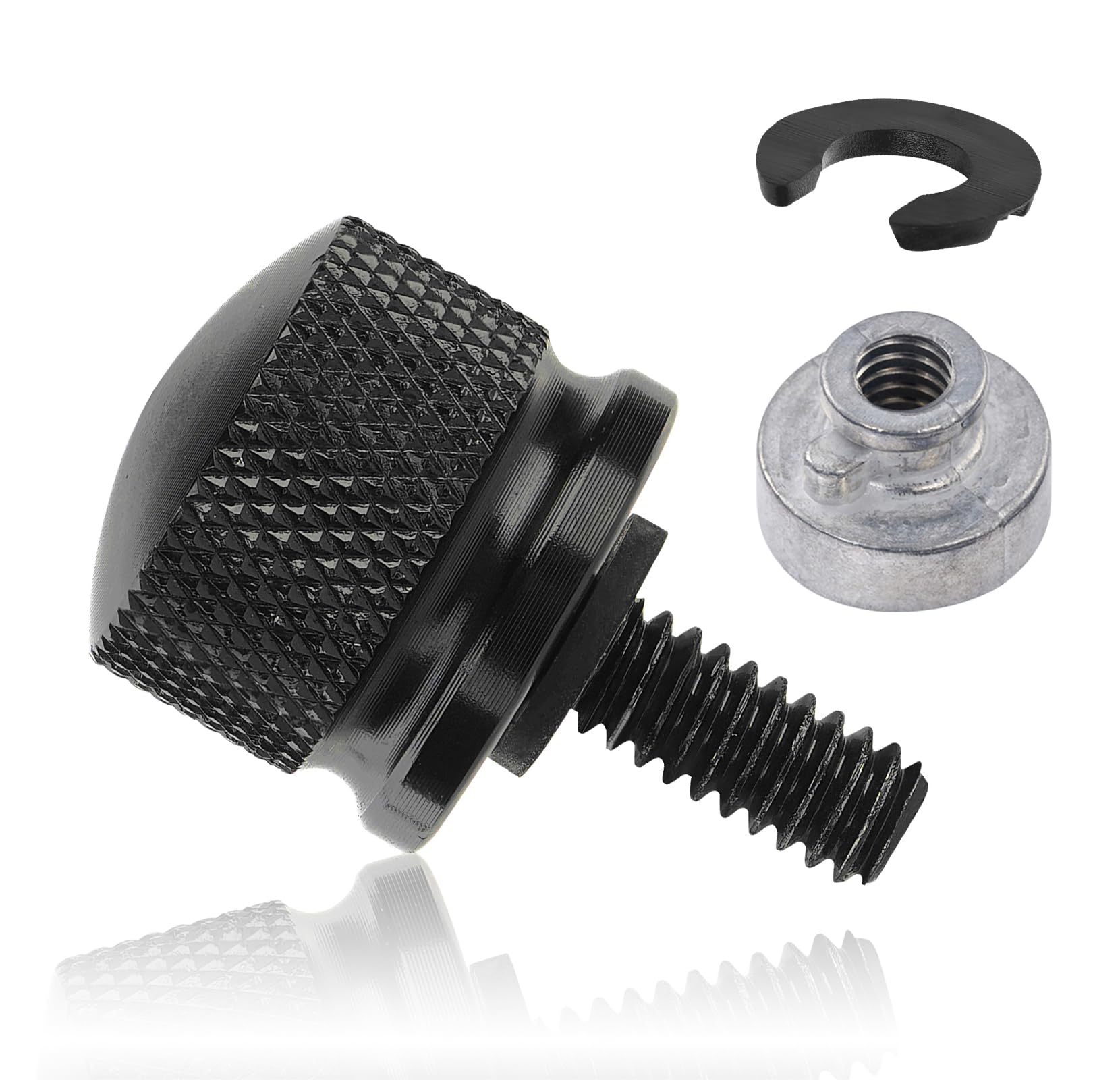 Amazicha Black Aluminium Seat Bolt Screw Nut Mount Kit Compatible For Harley Davidson Touring Sportster Softail Dyna 1996-2024