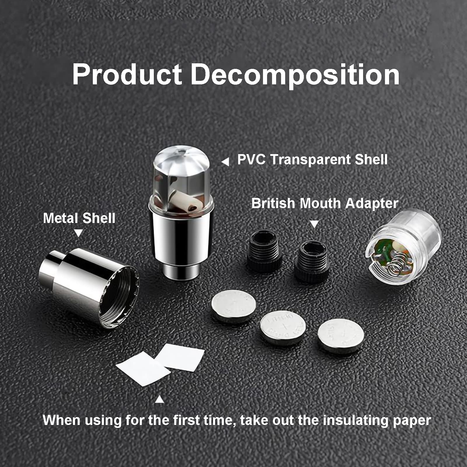 QIZATAH 6 Pcs LED Tire Valve Stem Caps Lights - Intelligent Wheel Lights Glow in Dark, Luminous Car Exterior Accessories, Cool N
