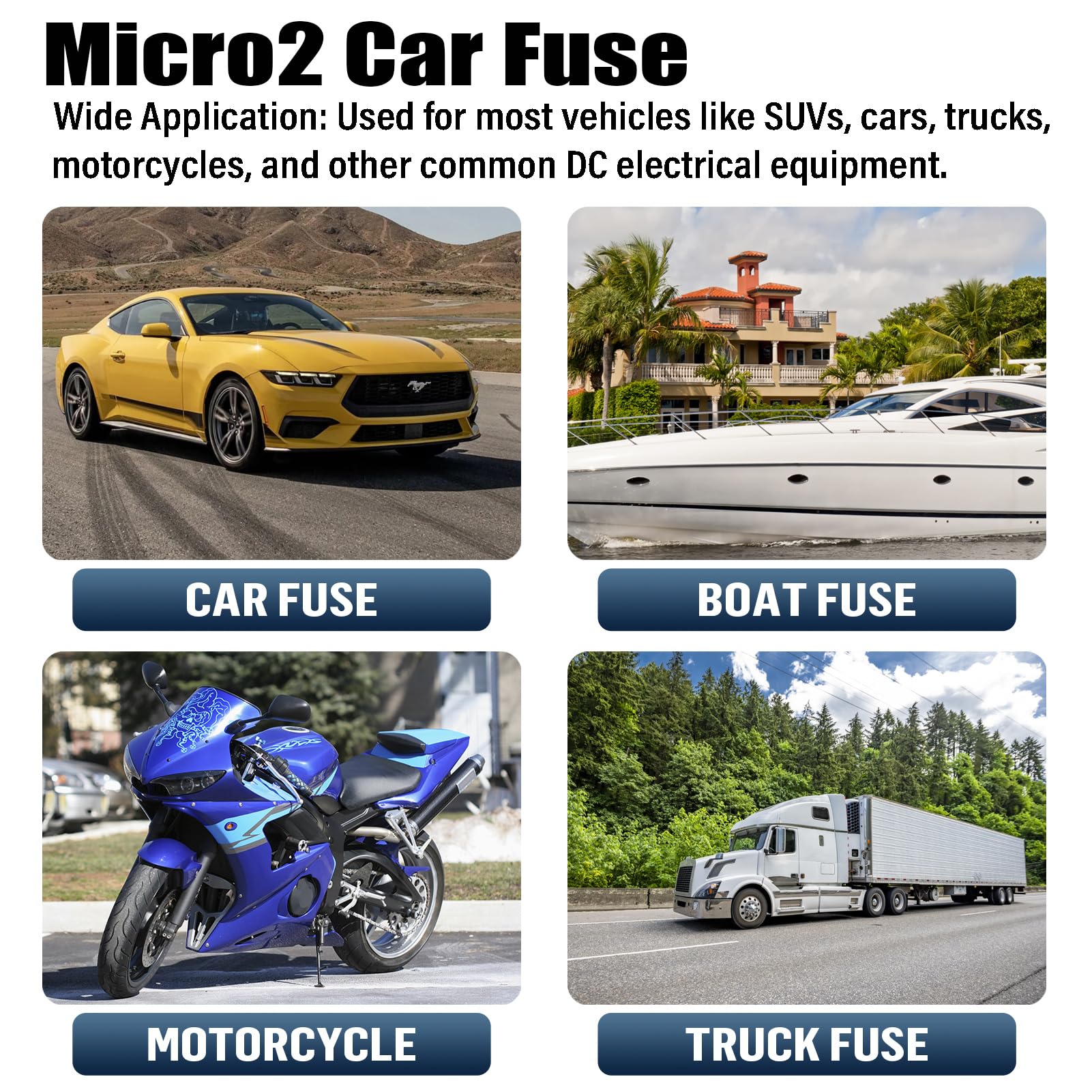 ALLECIN 10 Amp Micro2 Fuse 10Amp Micro 2 Car Fuses 10A Automotive APT ATR Blade Fusibles para Autos for RV Vehicle Truck Motorcy