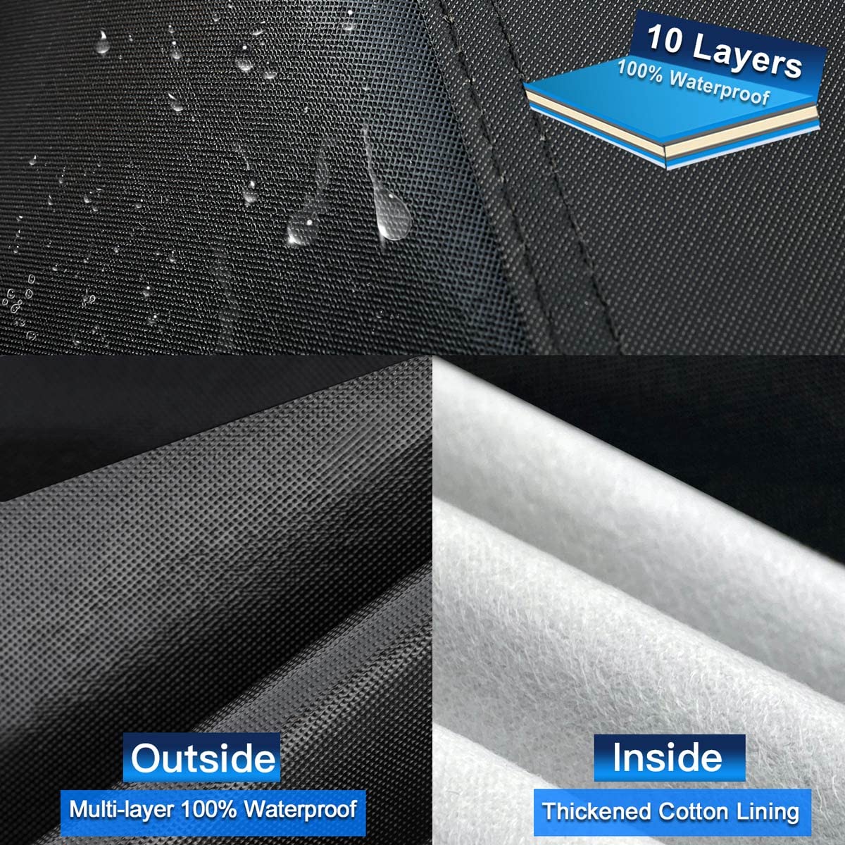 Holthly 10 Layers Car Cover Waterproof All Weather For Large Suv,100% Waterproof Outdoor Car Covers Rain Snow Uv Dust Protection