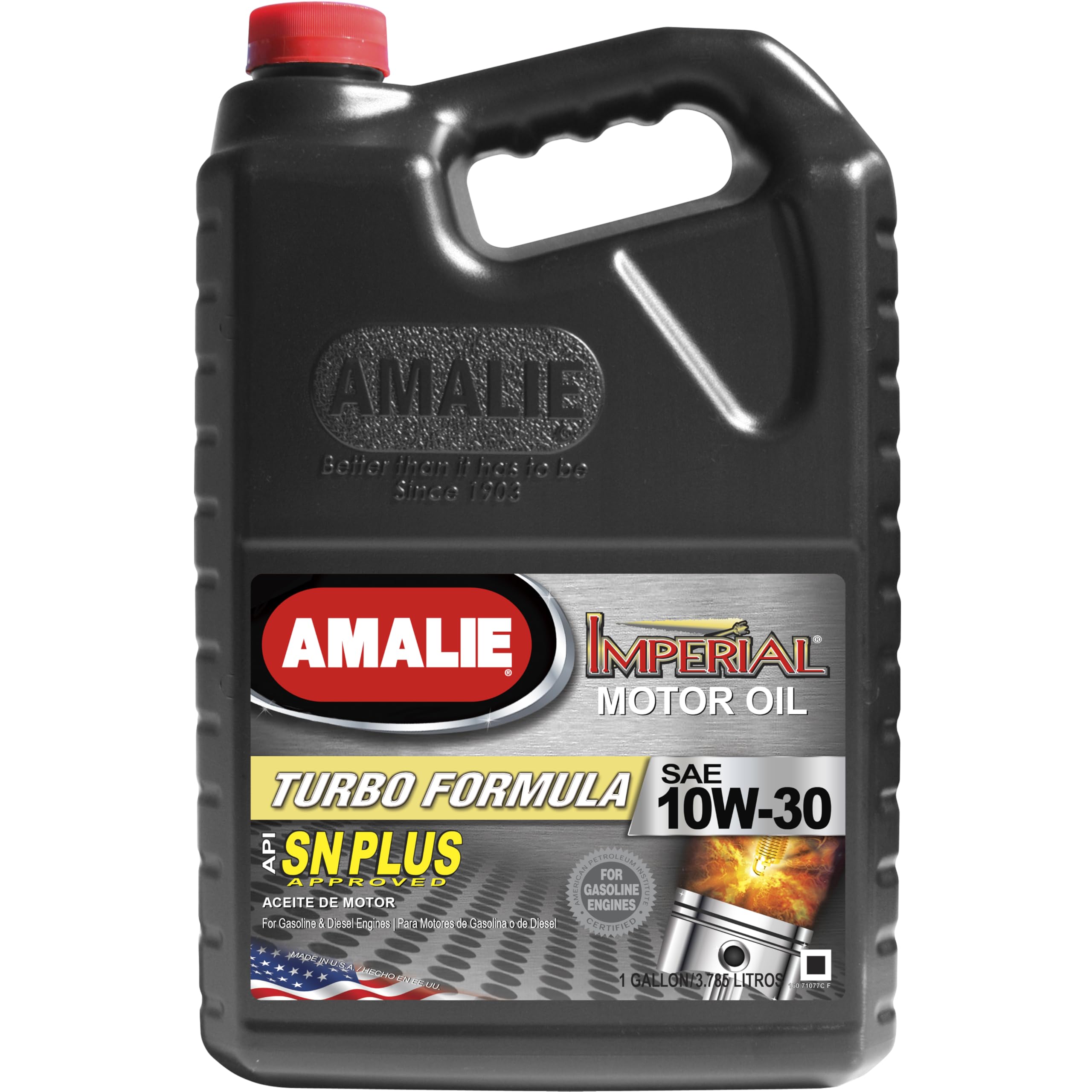AMALIE IMPERIAL TURBO 10W-30 Motor Oil (160-71077-36) 1 Gallon Bottle, Pack of 4 | Made in USA