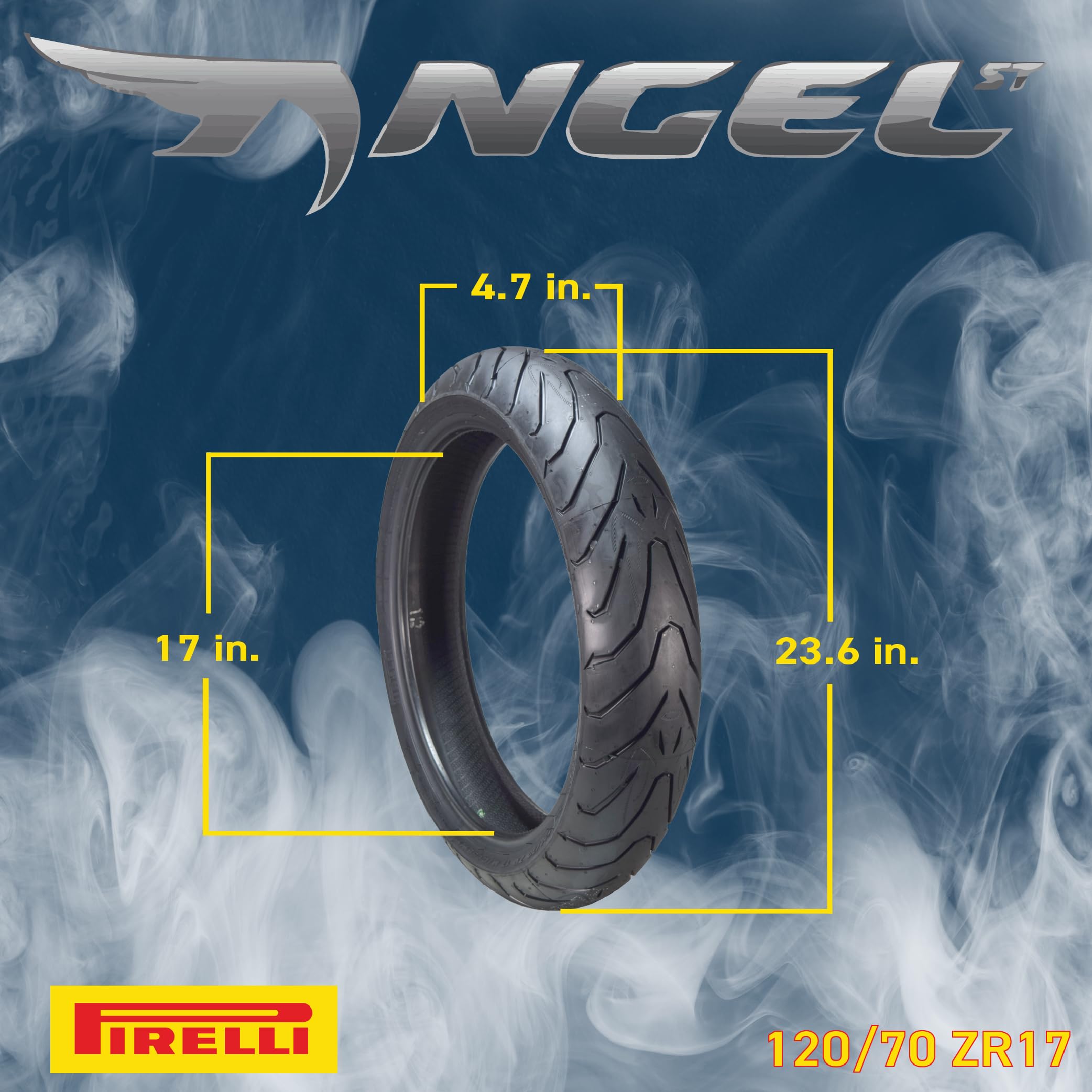 Pirelli Angel ST Sport Touring Motorcycle Tires - Front 120/70ZR17 & Rear 190/50ZR17, High Performance, Durable, All-Weather