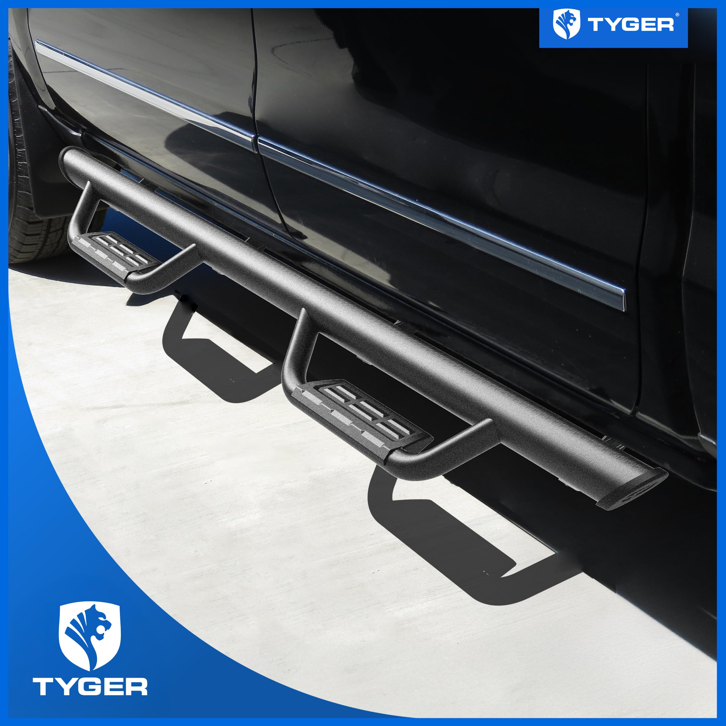 Tyger Auto LanderX Running Board Compatible with 2019-2025 Chevy Silverado GMC Sierra 1500; 2020-2025 2500 3500HD (Not Fit 19 LD