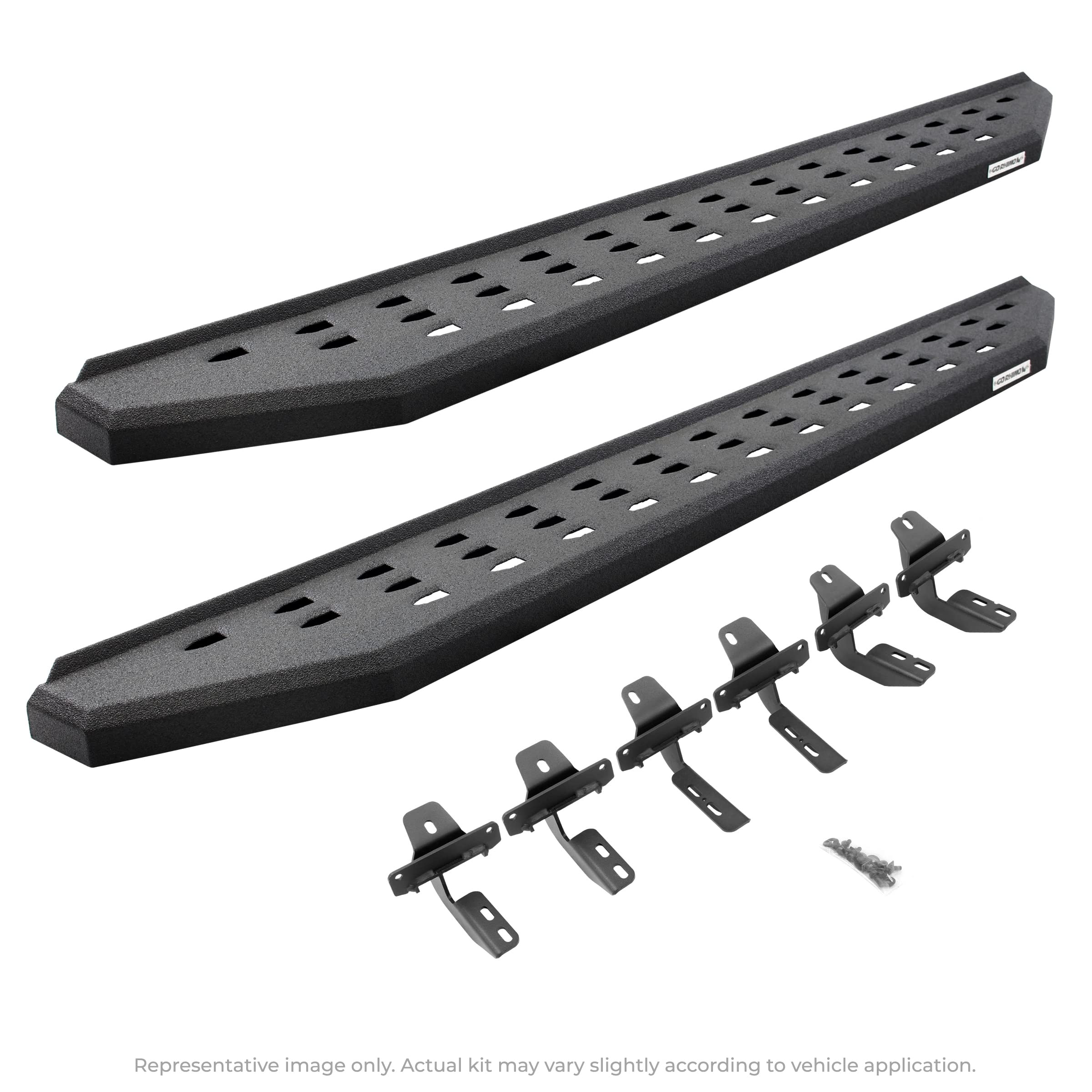 Go Rhino 69451687T Rb20 Running Boards With Mounting Brackets Kit For Jeep 20-23 Gladiator (Crew Cab Pickup)
