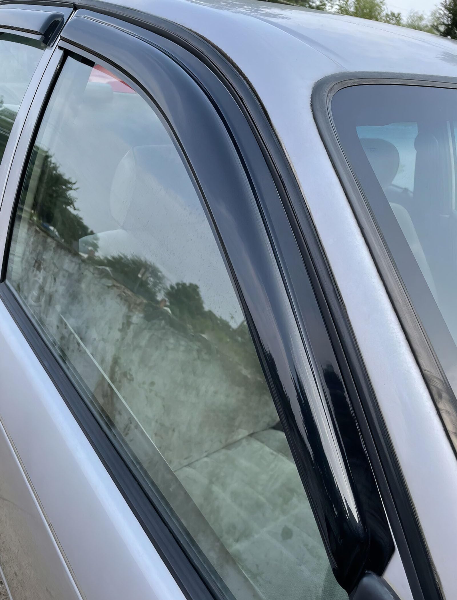 Window Visors Compatible with 1993-1997 Toyota Corolla, Dark Smoke Car Rain Sun Window Shade Guard Visor Smoke by IKON MOTORSPOR