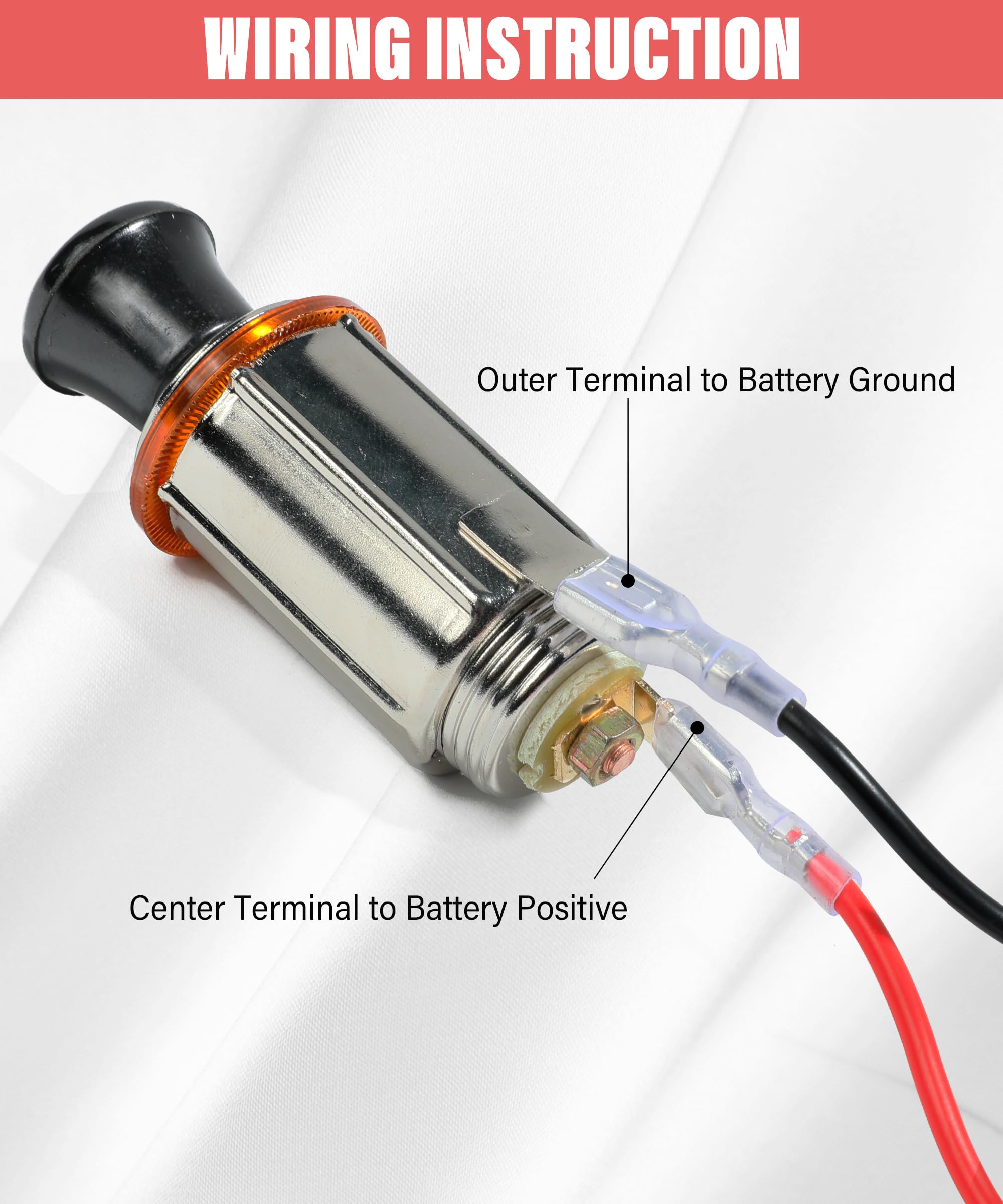 Zlirfy Car Cigarette Lighter with Cable,Car Cigarette Lighter Element Socket Plug Socket,12V Auto Cigarette Lighter with Eject B