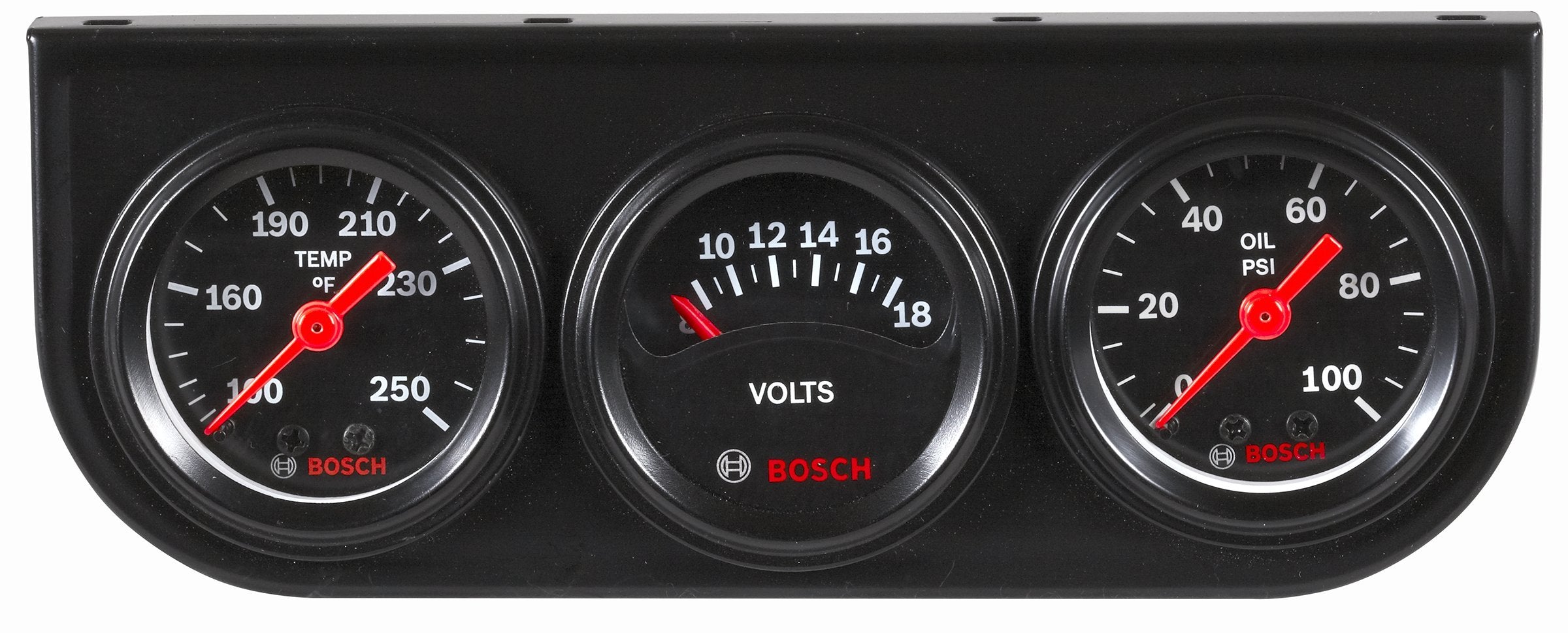 Bosch SP0F000037 Style Line 1-1/2 Mini Triple Gauge Kit (Black Dial Face, Black Bezel)