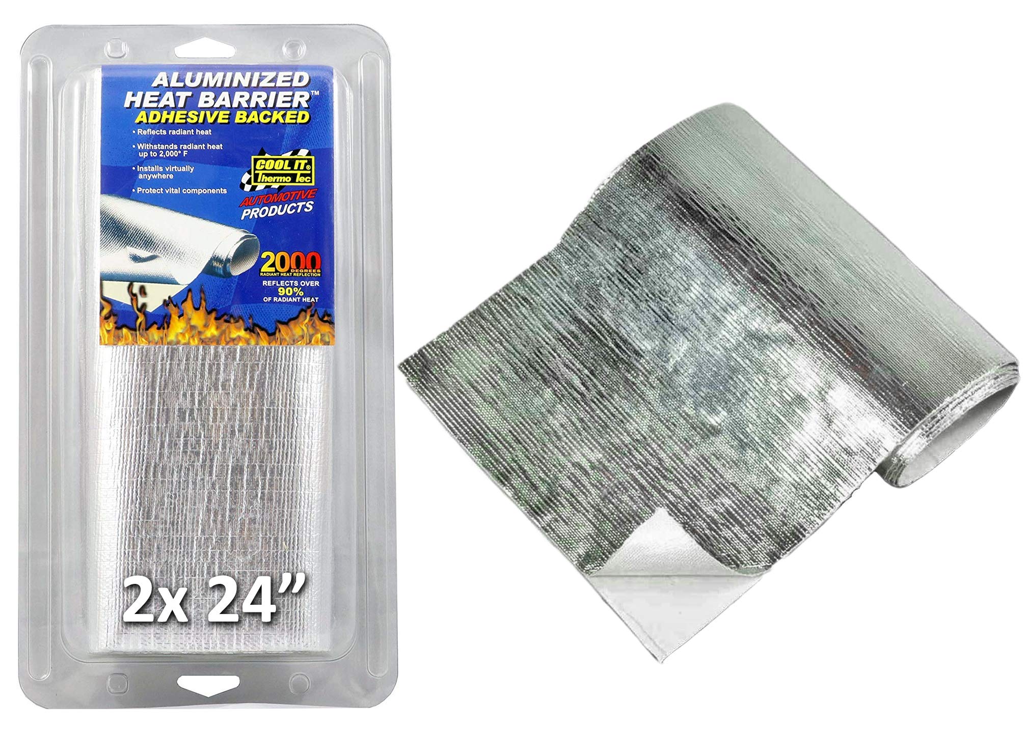 Thermo-Tec 13575 Adhesive Backed Aluminized Heat Barrier, 12'' X 48'' (2X 24'' Sheets)