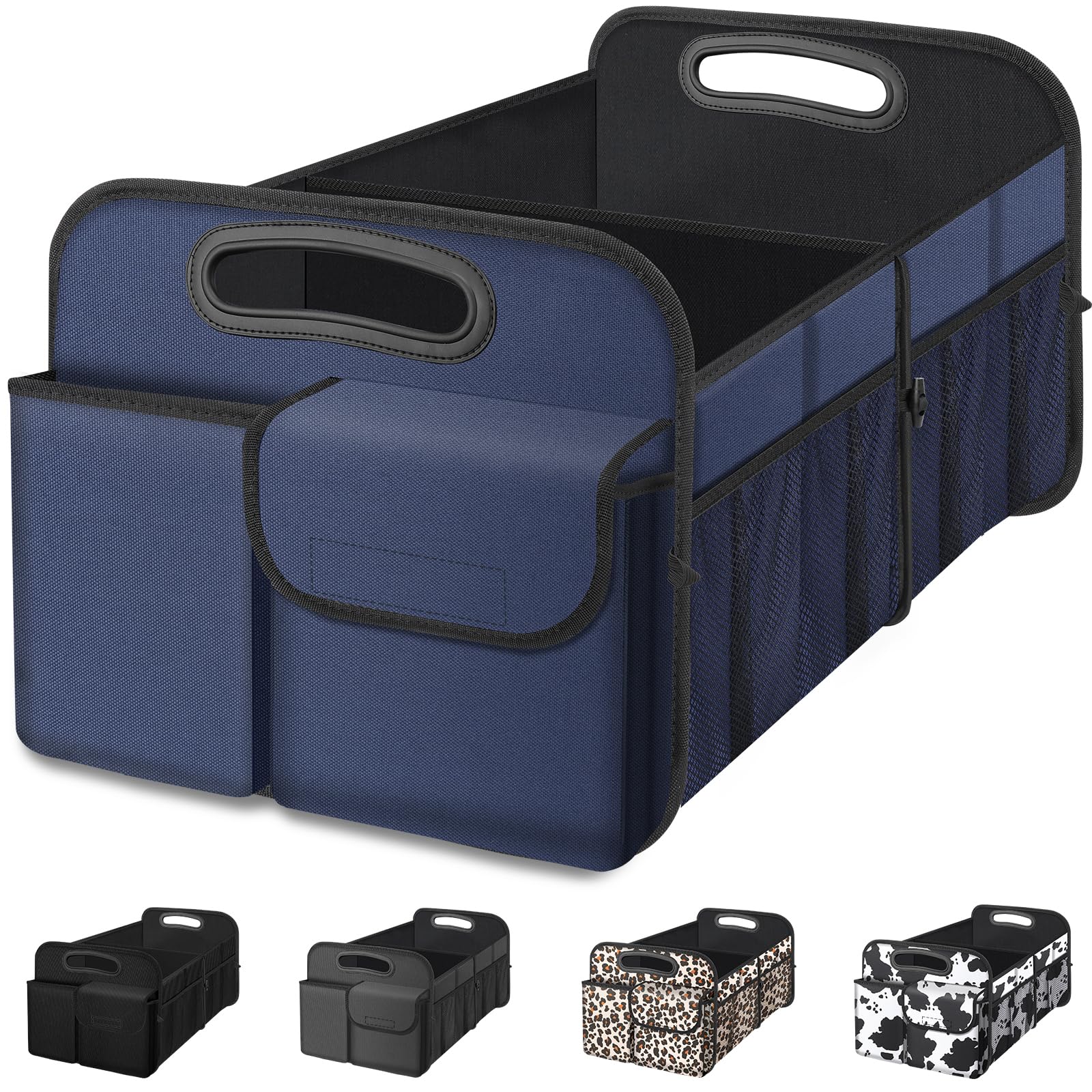 Femuar Car Trunk Organizer, Collapsible, Waterproof, Non-Slip, Blue, 52L, 5 Compartments, Rectangular, Portable, Practical/Funct