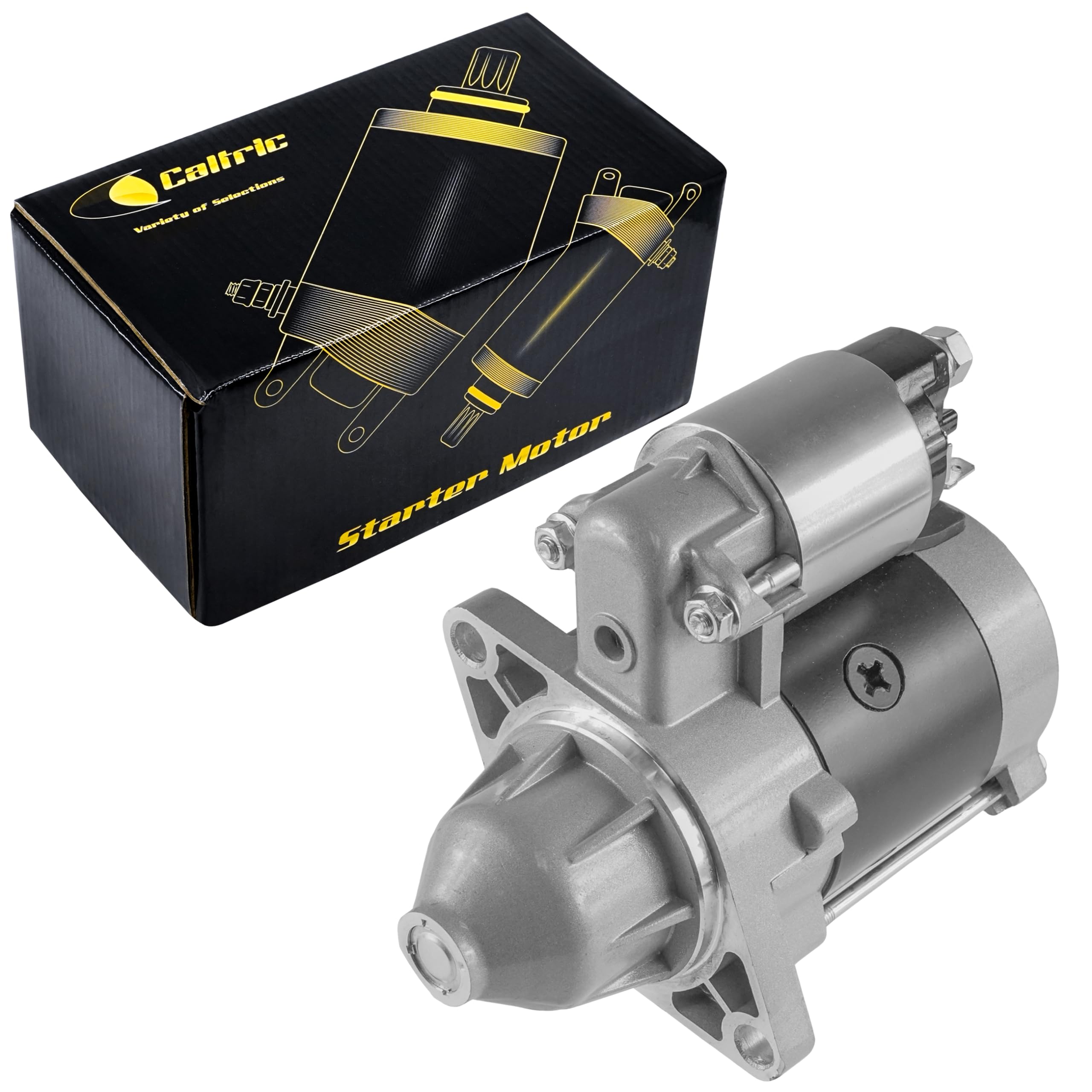 Caltric Starter Motor Compatible with John Deere SE501863 AM105575 / Kawasaki 21163-2077, 21163-2141 / Kubota E7199-63010