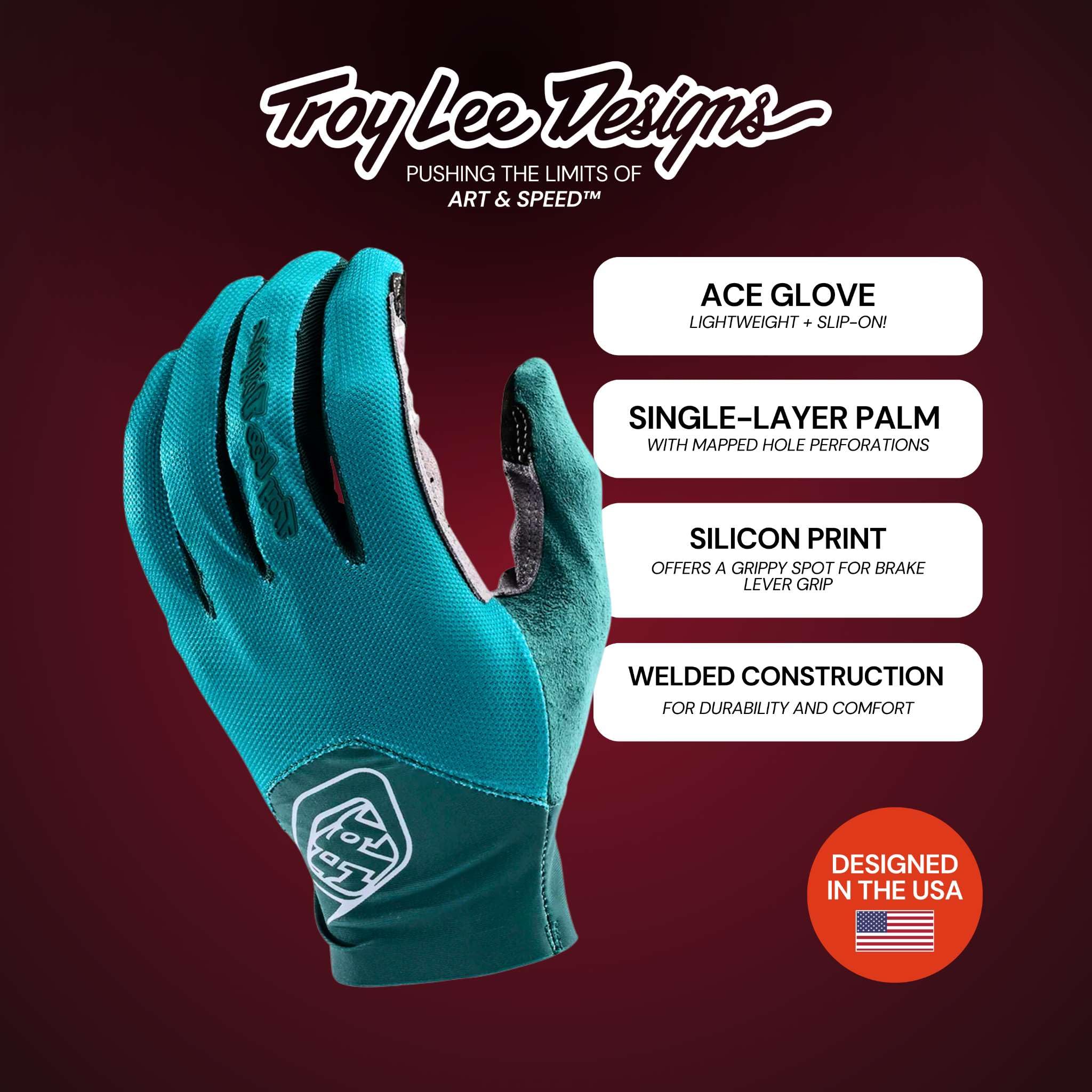 Troy Lee Designs Motocross Motorcycle Dirt Bike Racing Mountain Bicycle Gloves, ACE 2.0 Glove; Ivy 2X