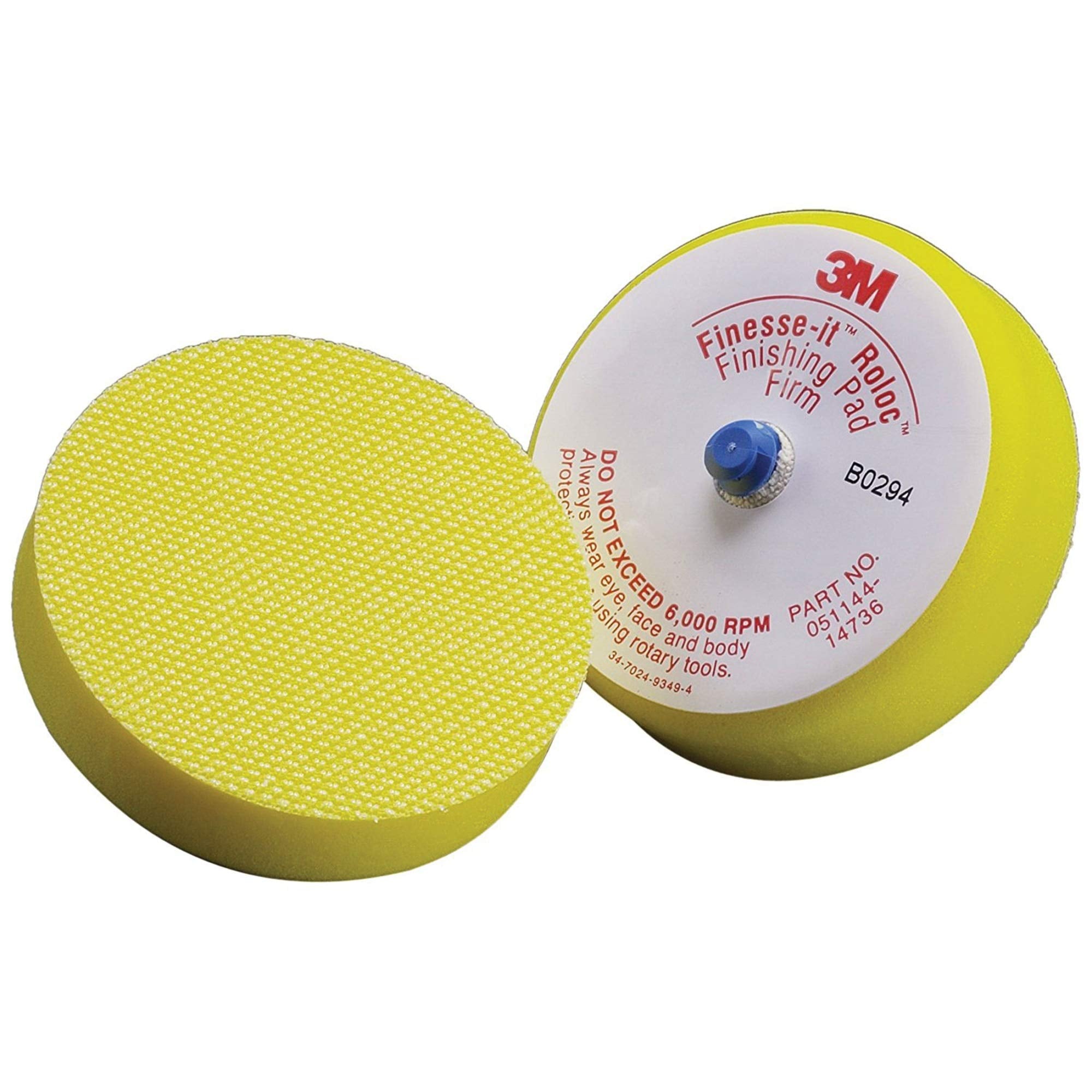 Cubitron II FinesseIt Roloc Finishing Disc Pad  Firm Pad for Random Orbital Sander  For Use With Buffing Pads  3  14736U