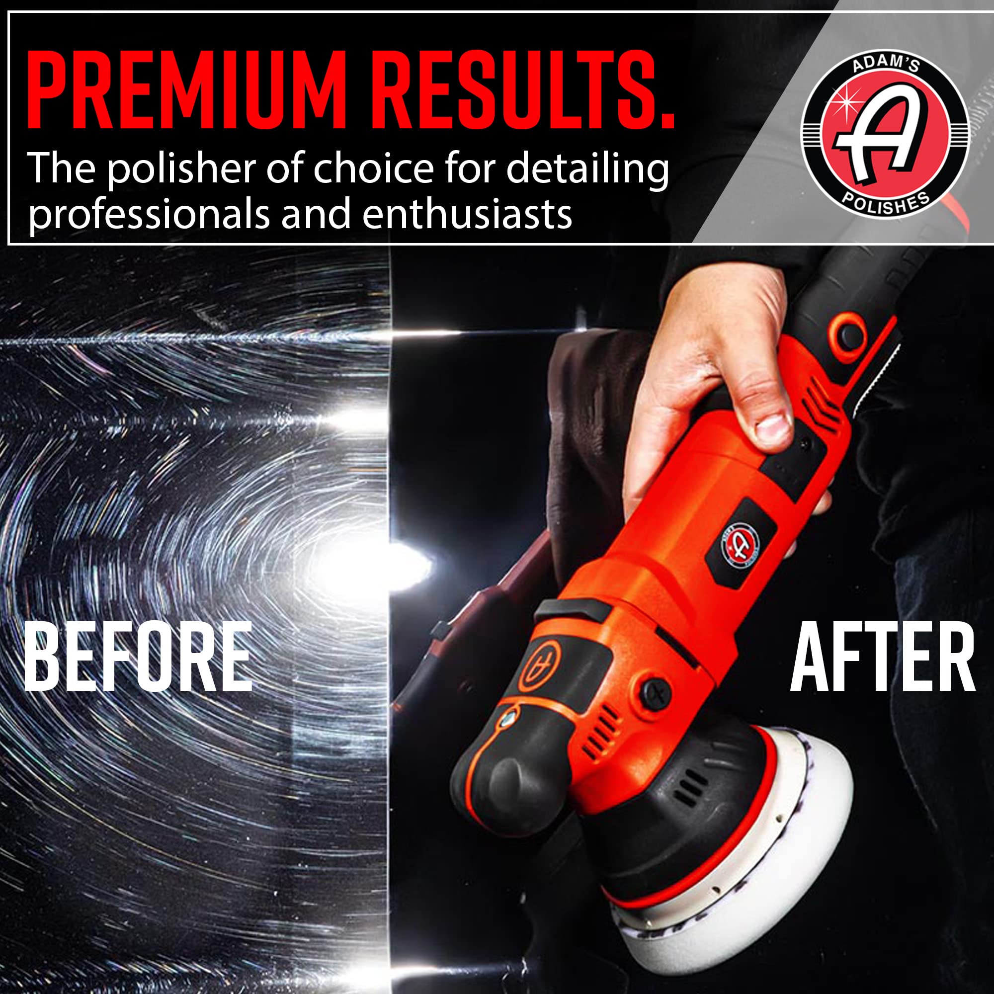 Adam's Polishes SK Pro 15mm Car Polisher - Red Aluminum Professional Buffer for Car Detailing