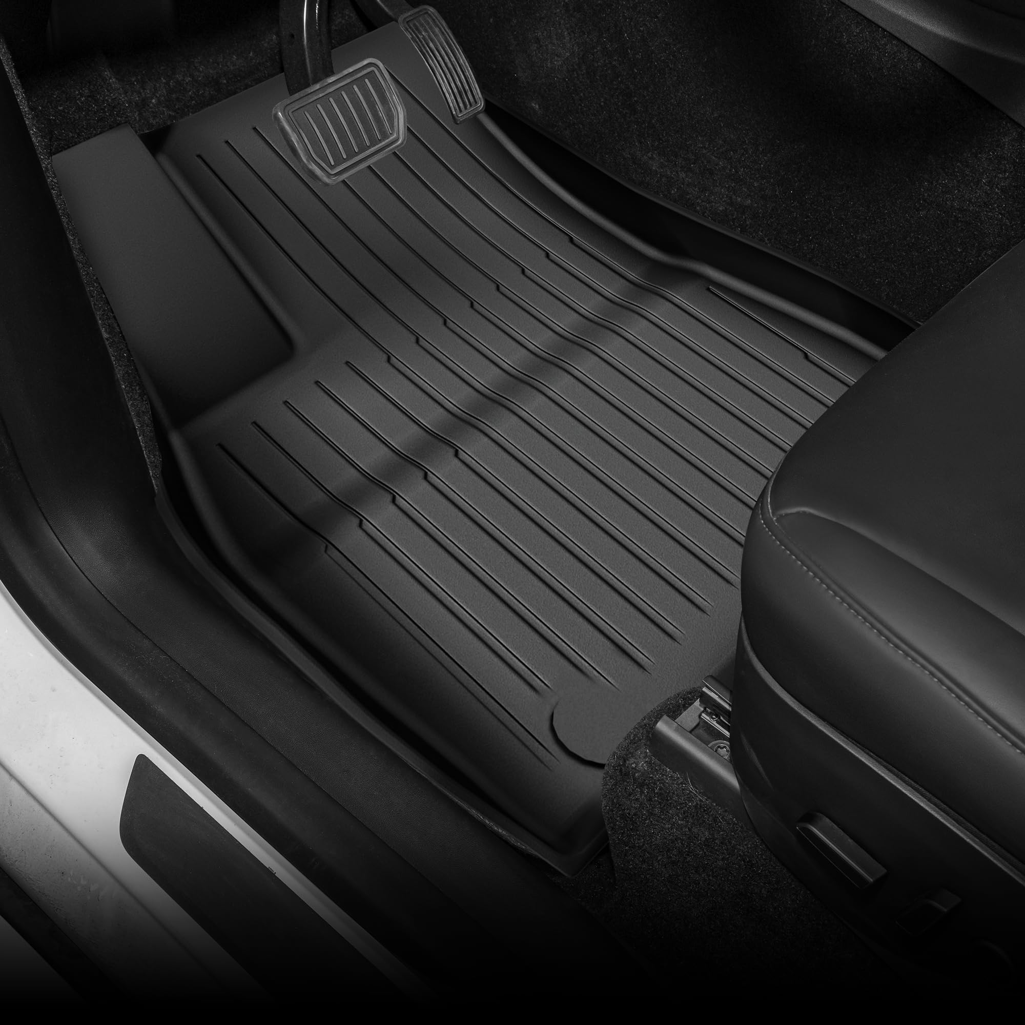 Oedro Floor Mats & Trunk Mat With Backrest Fits For Tesla Model Y 5-Seat 2024-2020 Custom Fit All Weather Durable Tpe Automotive