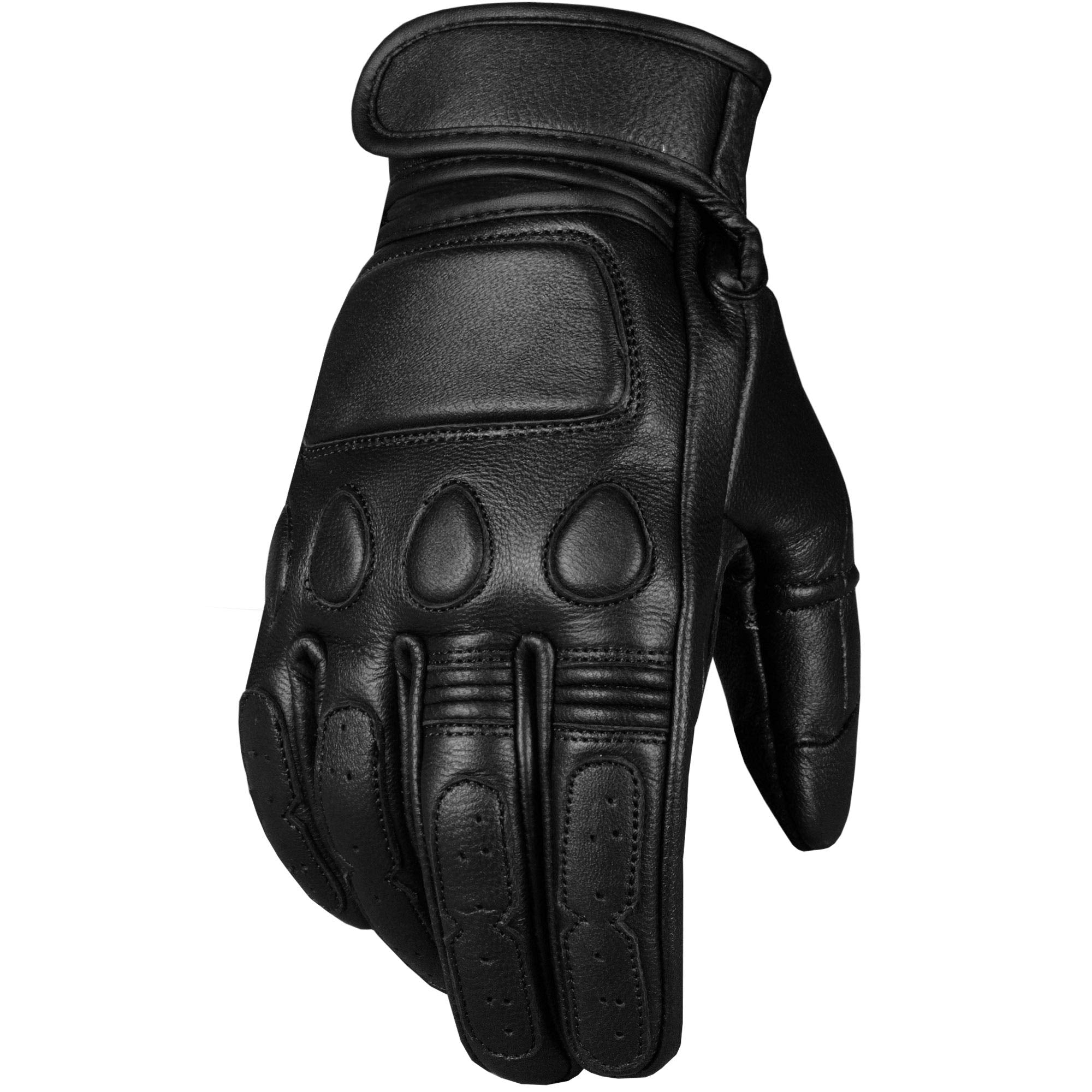 Jackets 4 Bikes Men's Vintage Goatskin Leather Motorcycle Gloves Gel Padded Cruiser Street Riding Protective Racing Powersports 