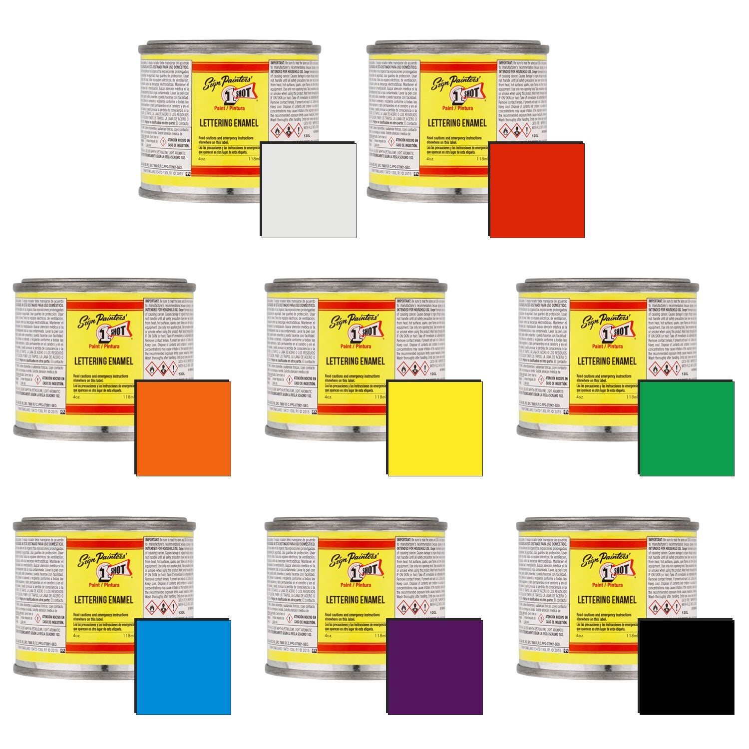 1 Shot Pinstriping Starter Kit - 8 Color Set, 1 Count, Complete Automotive Striper Supplies