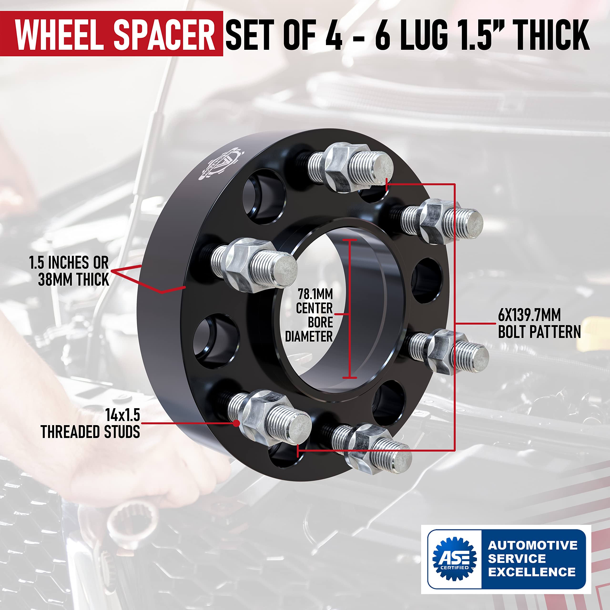 6X5.5 Wheel Spacers 2 Inch, Set Of 4-6 Lug 50Mm Wheel Centric Adapter - Fits Chevy, Gmc & Cadillac - 1999-2022 Silverado, Sierra