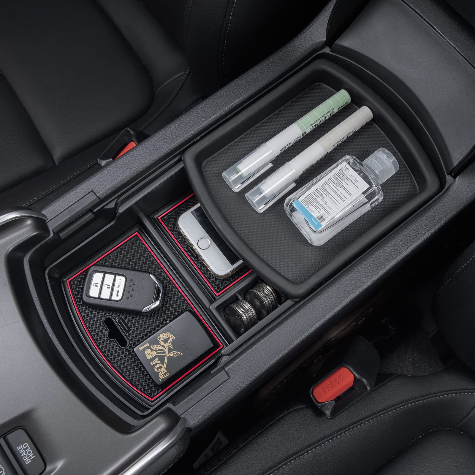 Pimcar Center Console Organizer Compatible With Honda Accord 2018 2019 2020 2021 2022 Abs Plastic Material Armrest Box Insert Tr