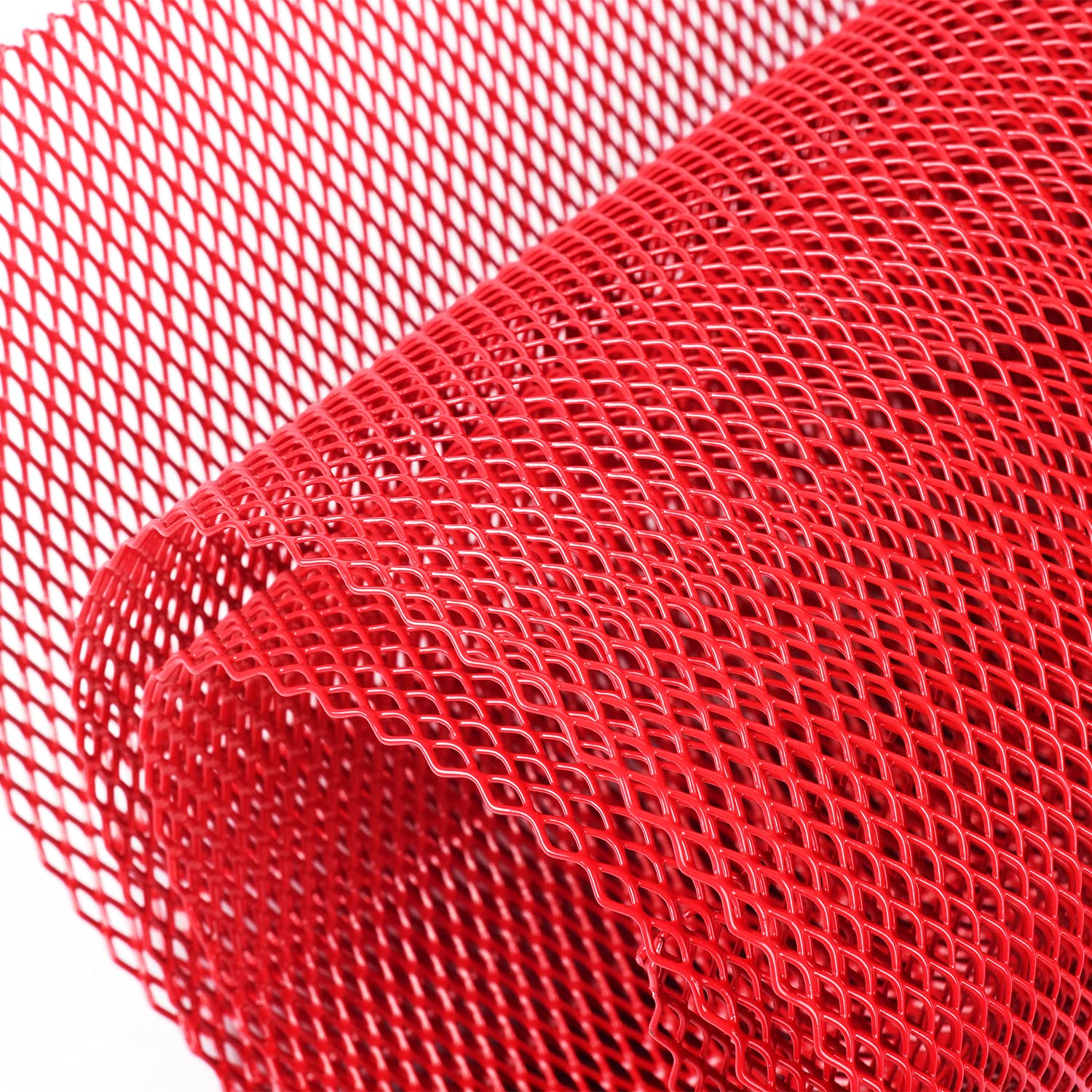 AggAuto Universal 40x13 Car Grill Mesh - Aluminum Alloy Automotive Grille Insert Bumper Rhombic Hole 4x8mm, One of the Most Mult