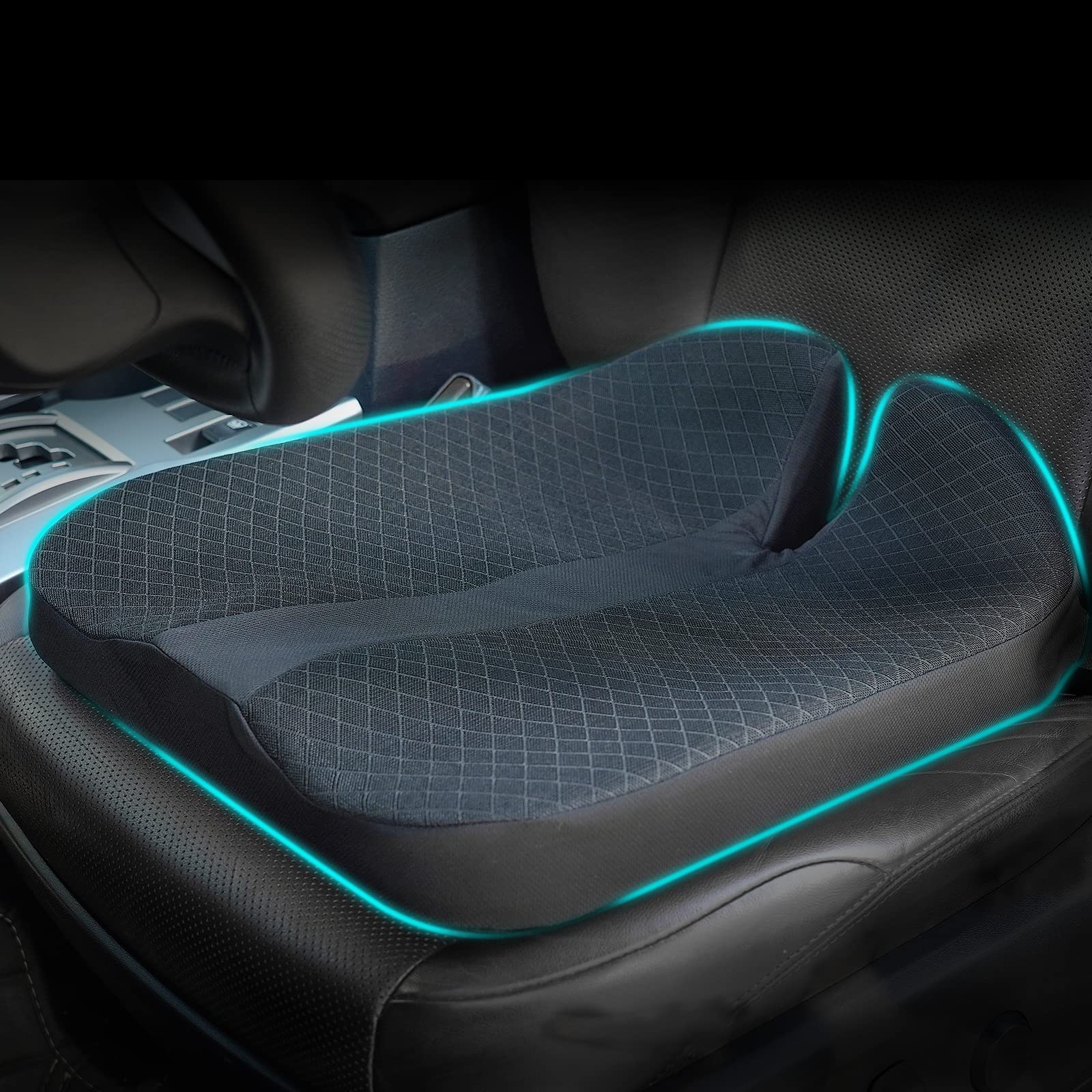2023 Upgrades Car Coccyx Seat Cushion Pad For Sciatica Tailbone Pain Relief, Heightening Wedge Booster Seat Cushion For Short People Driving, Truck Driver, For Truck Accessories Office Chair