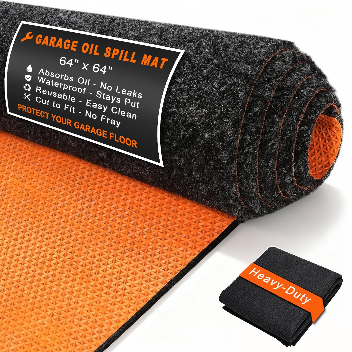 Golener Oil Spill Mat - 64   x64    Garage Floor Mat for Under Car, Rubber Floor Mats, Absorbent Oil Mat, Protect Floor from Spi
