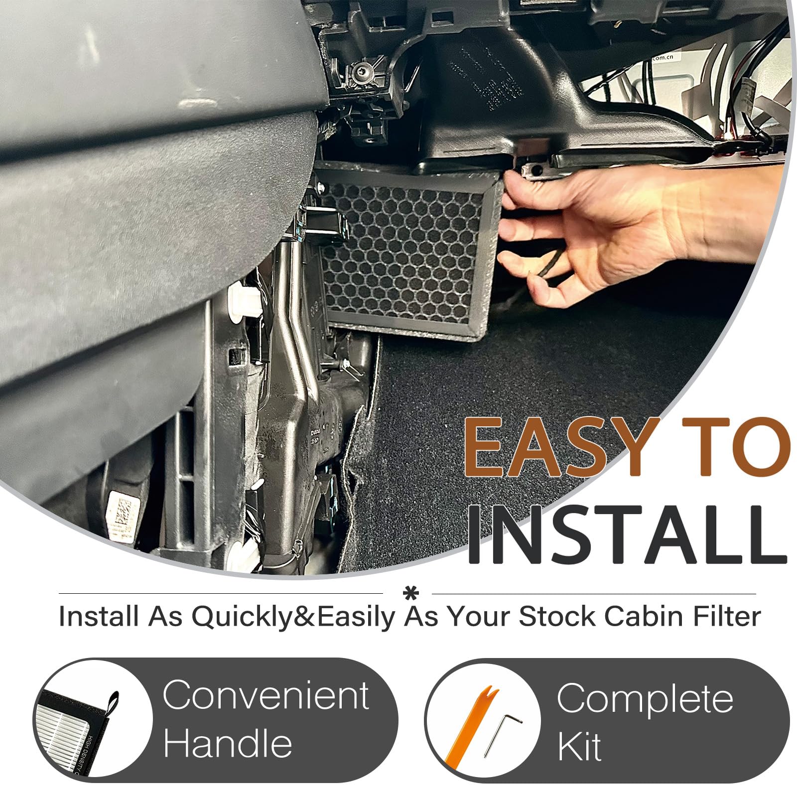 Sezfom Cabin Air Filters For Tesla Model 3 Model Y (2016-2025) With Activated Carbon(2-Pack) Dual Layer Air Filter Replacement F