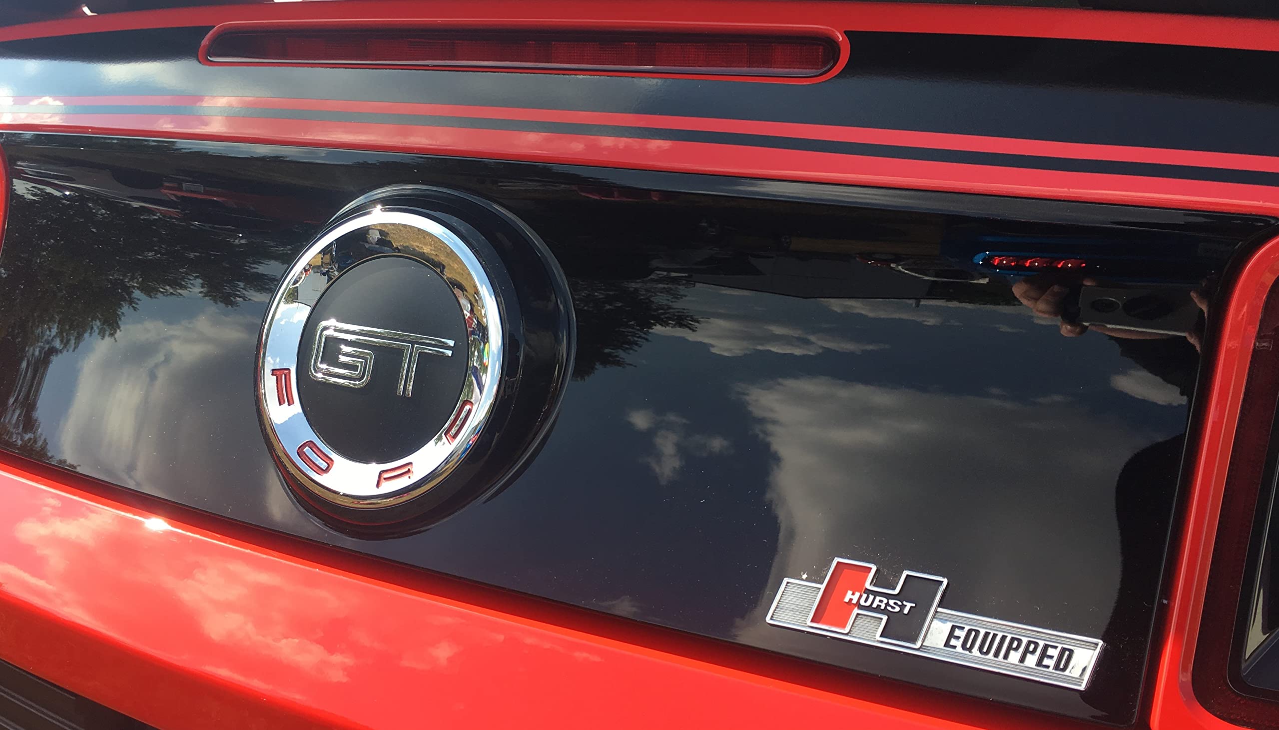 Hurst Shifter Emblem 1361000 - Red and Black ABS Plastic, No Size