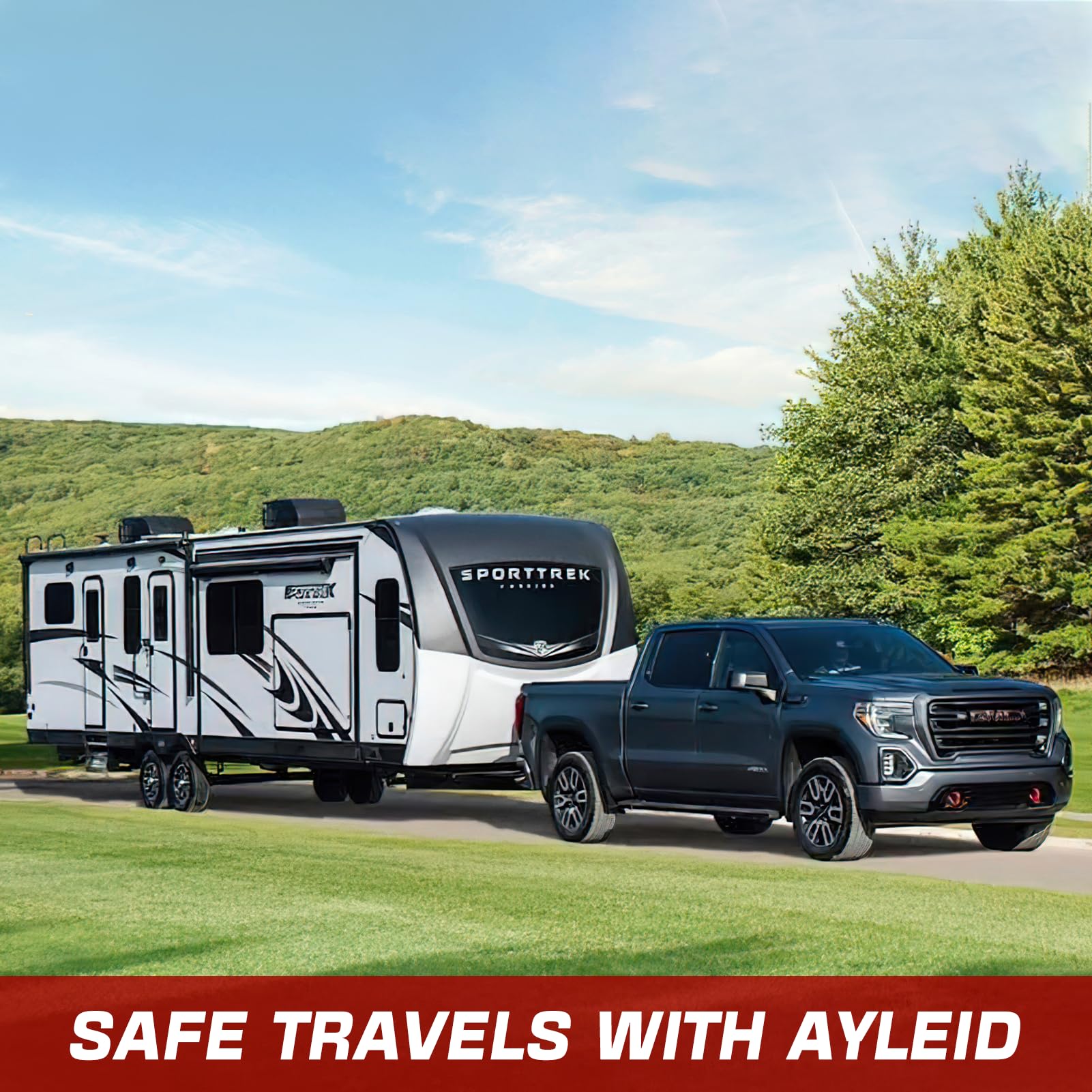 Ayleid Tri-Ball Hitch Mount with Locking Pin - 1-7/8", 2", 2-5/16" - Silver Model AY4-JP40-L