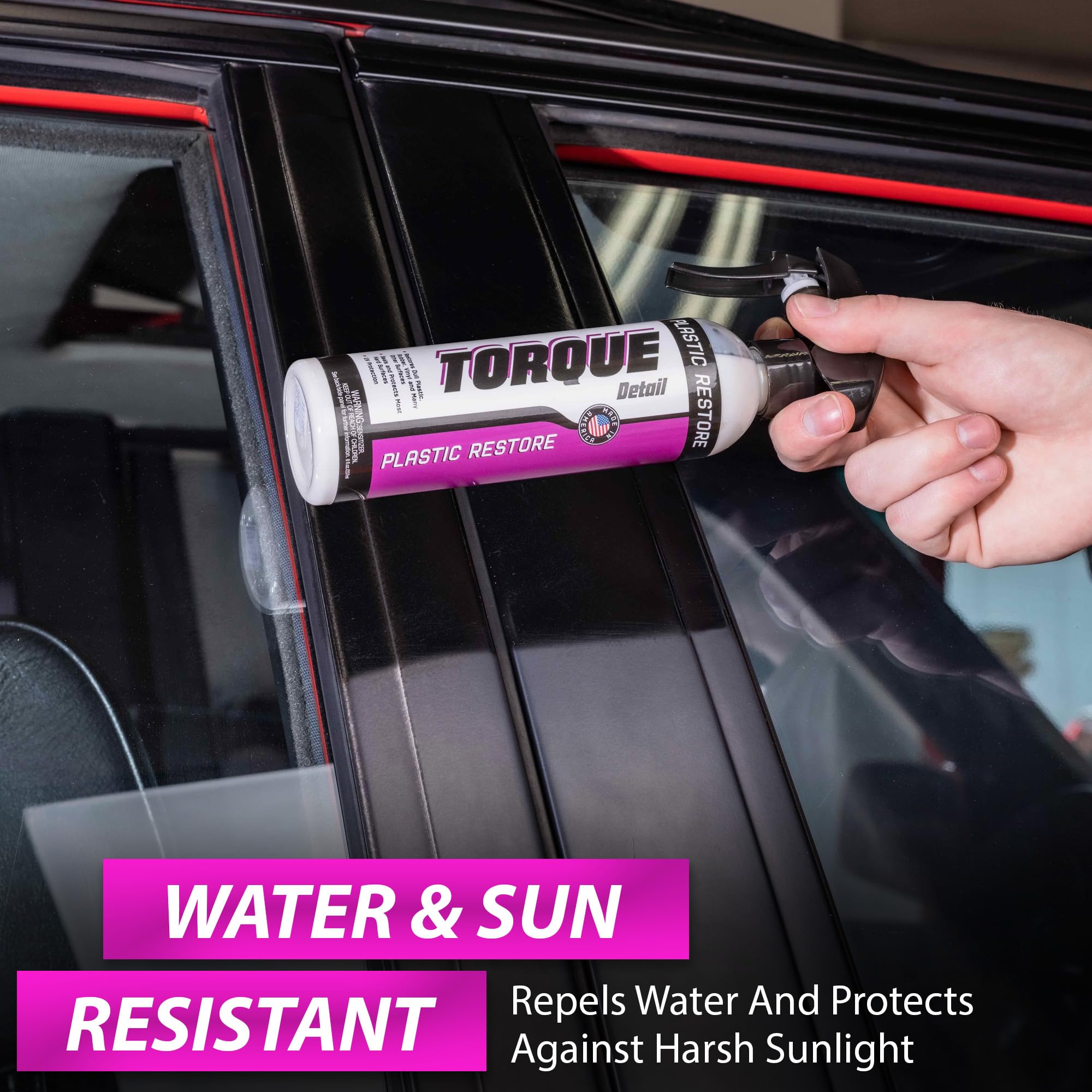 Torque Detail Plastic & Trim Restorer Spray - Restores & Protects Surfaces - 9.59 Fl Oz (Pack of 1)